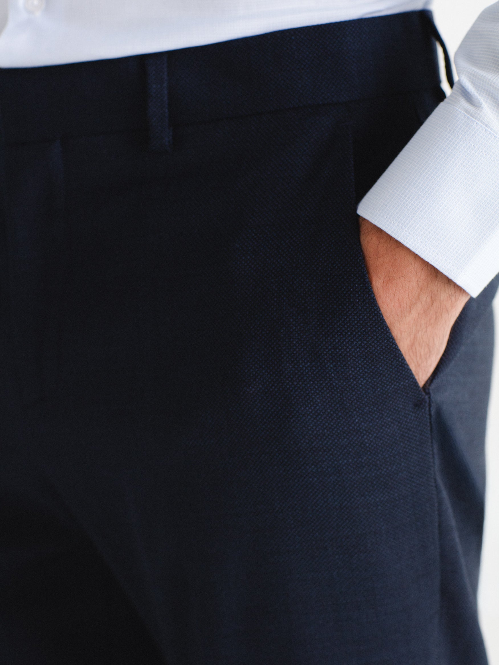 Slim-fit herringbone wool suit trousers