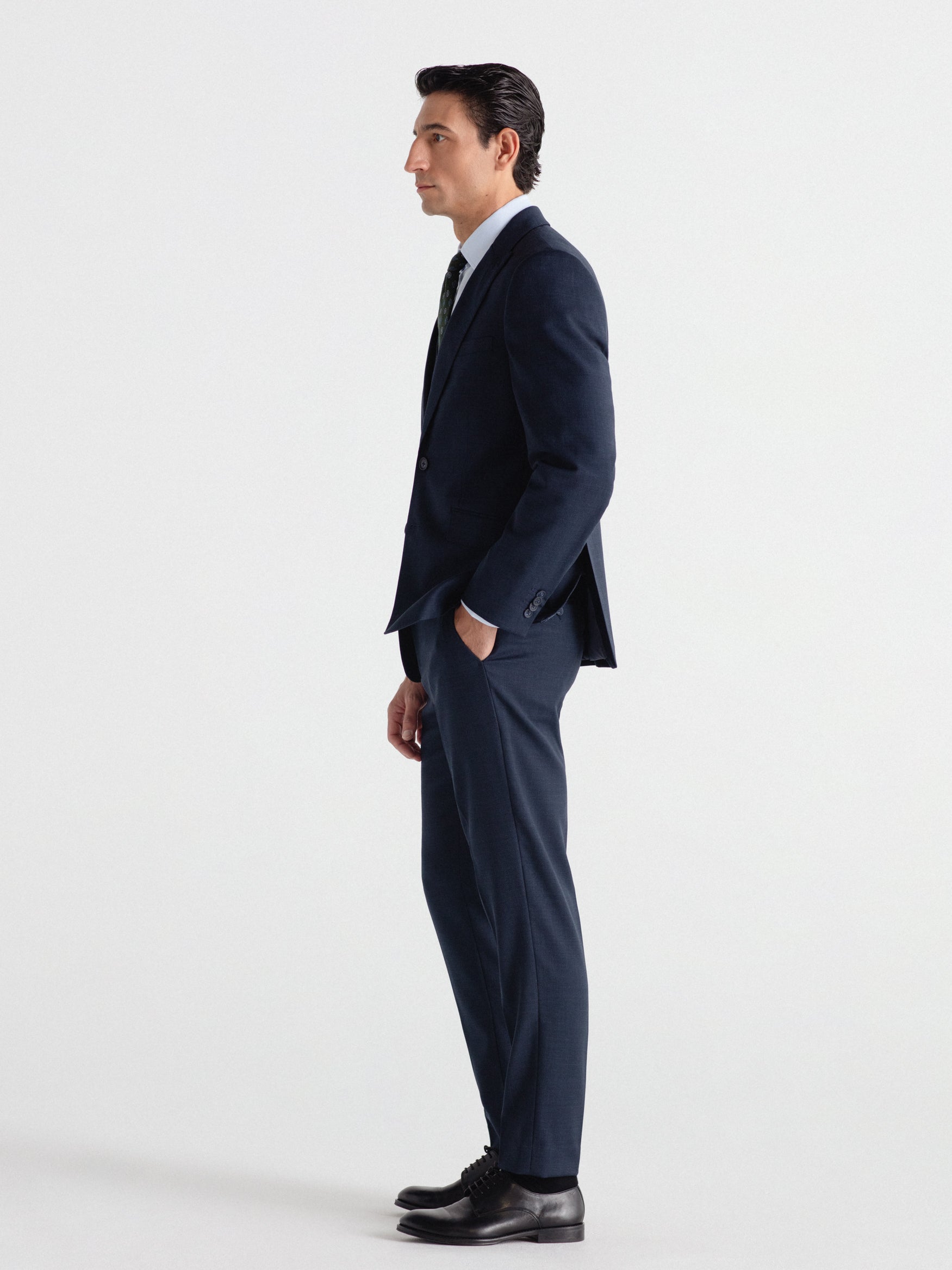 Slim-fit herringbone wool suit trousers