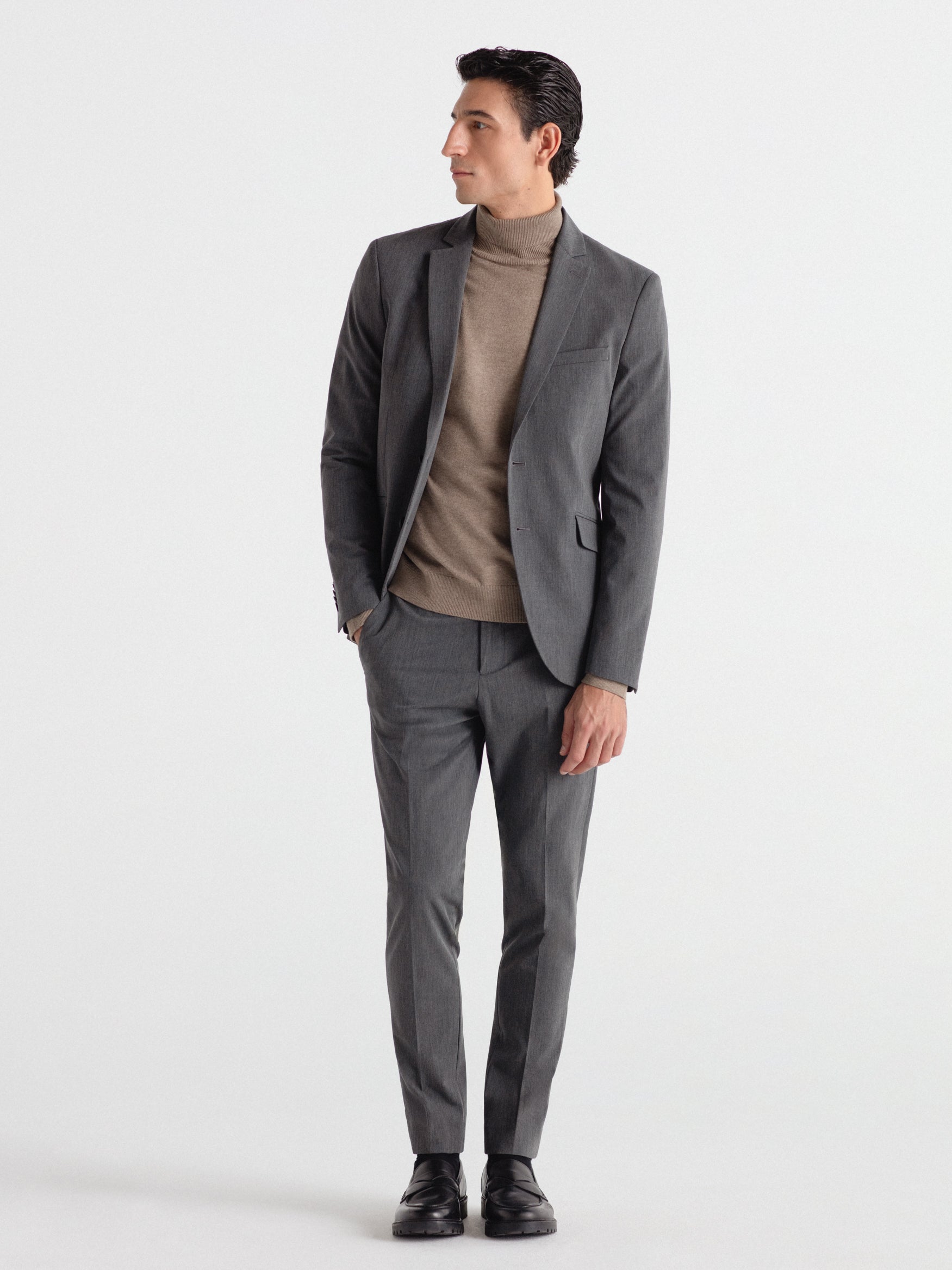 Pantalón de traje skinny fit liso