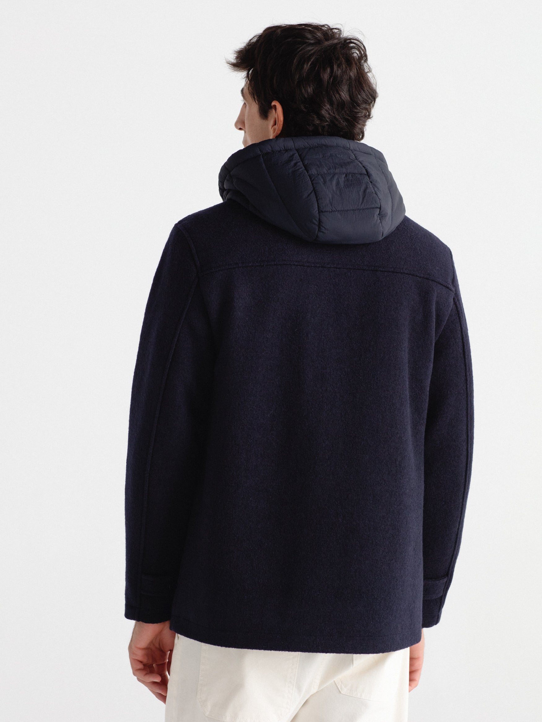 Chaquetón lana con chaleco capucha