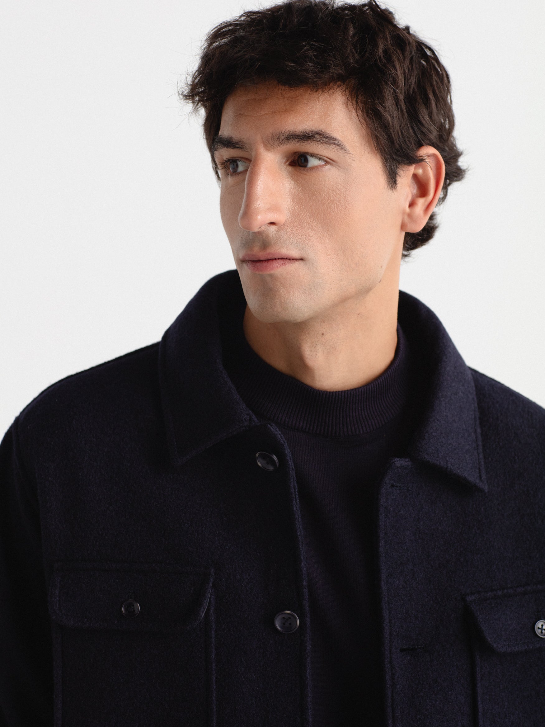 Chaquetón lana con chaleco capucha