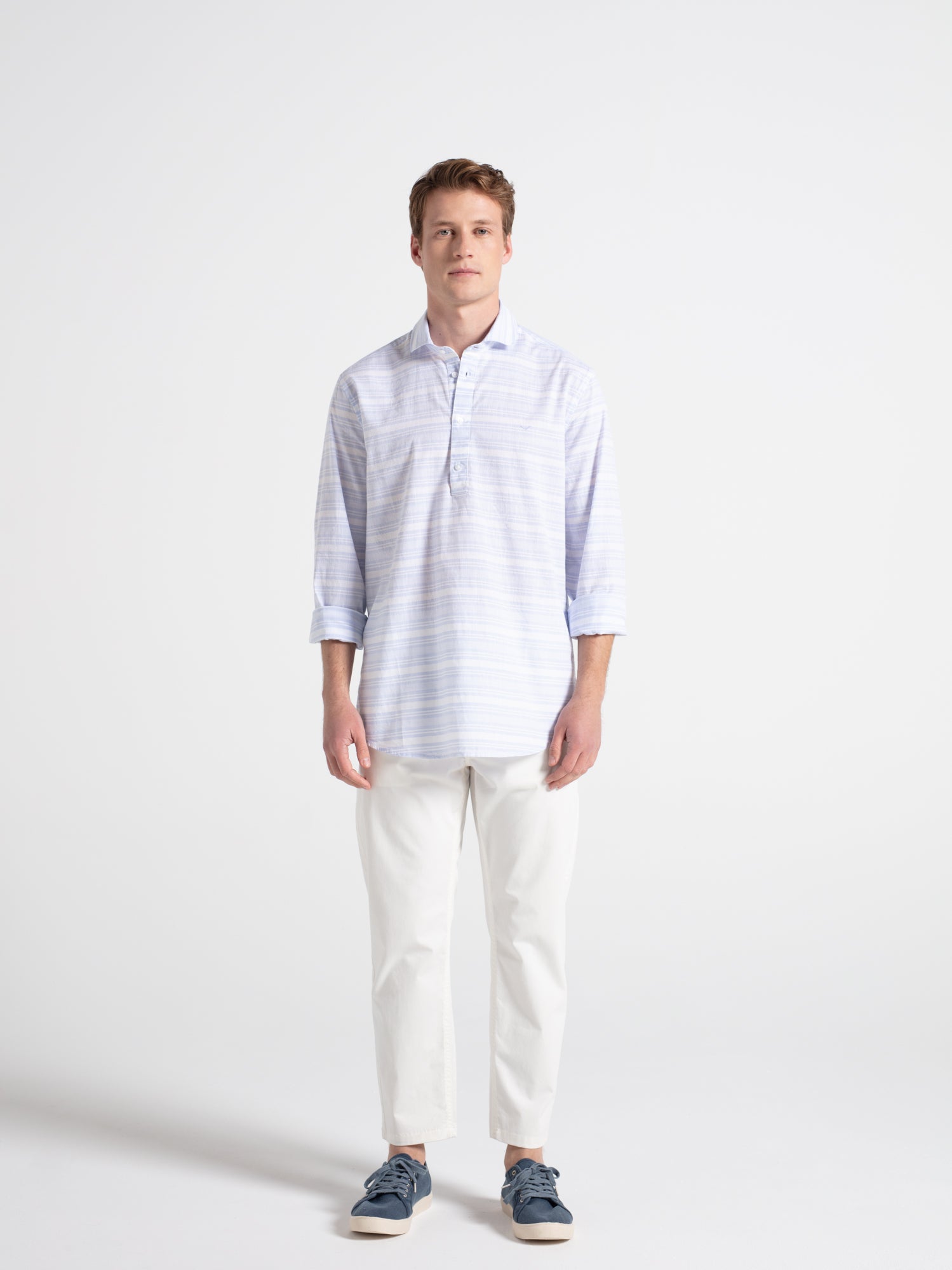 Cropped fine-knit trousers