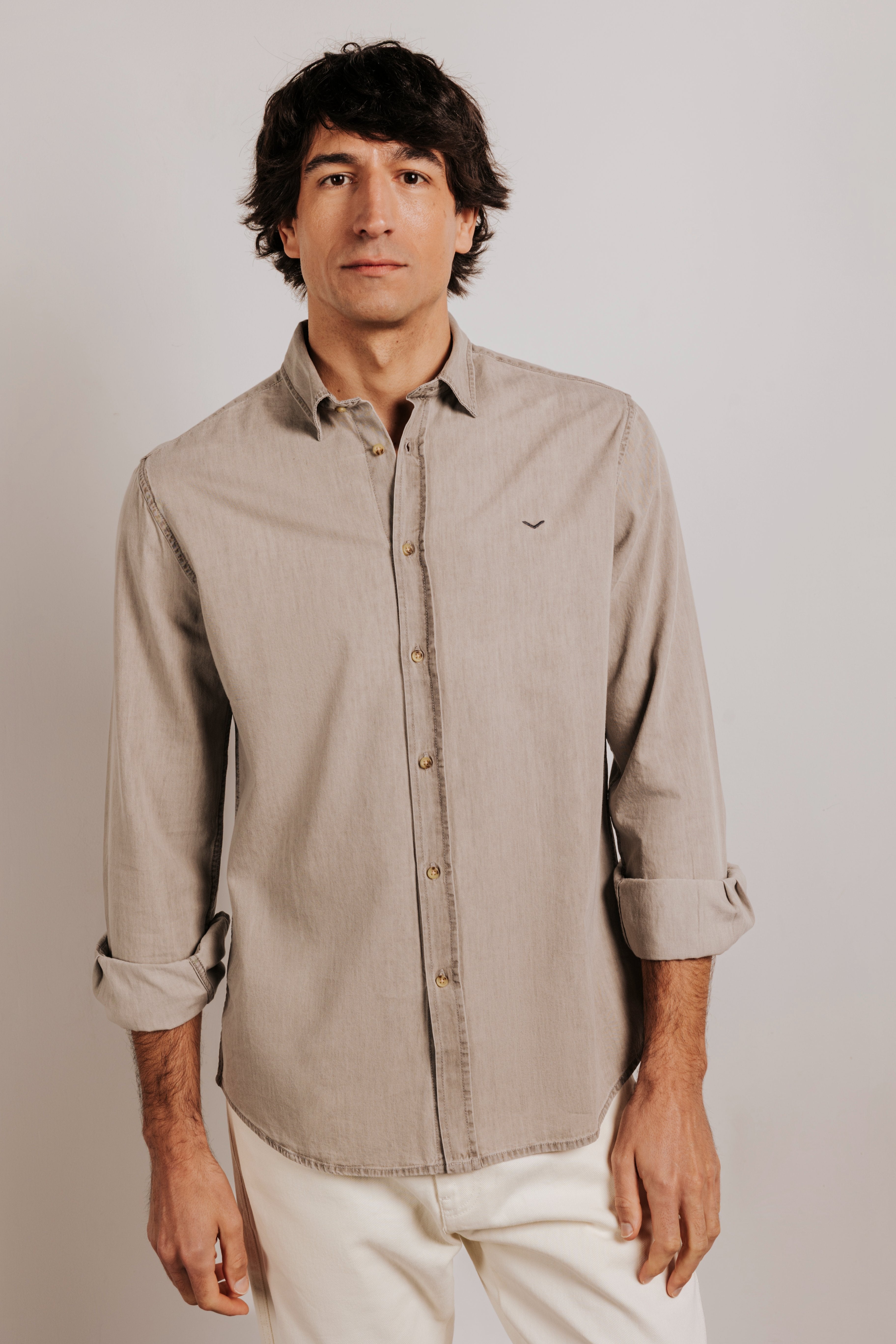 Light gray denim shirt