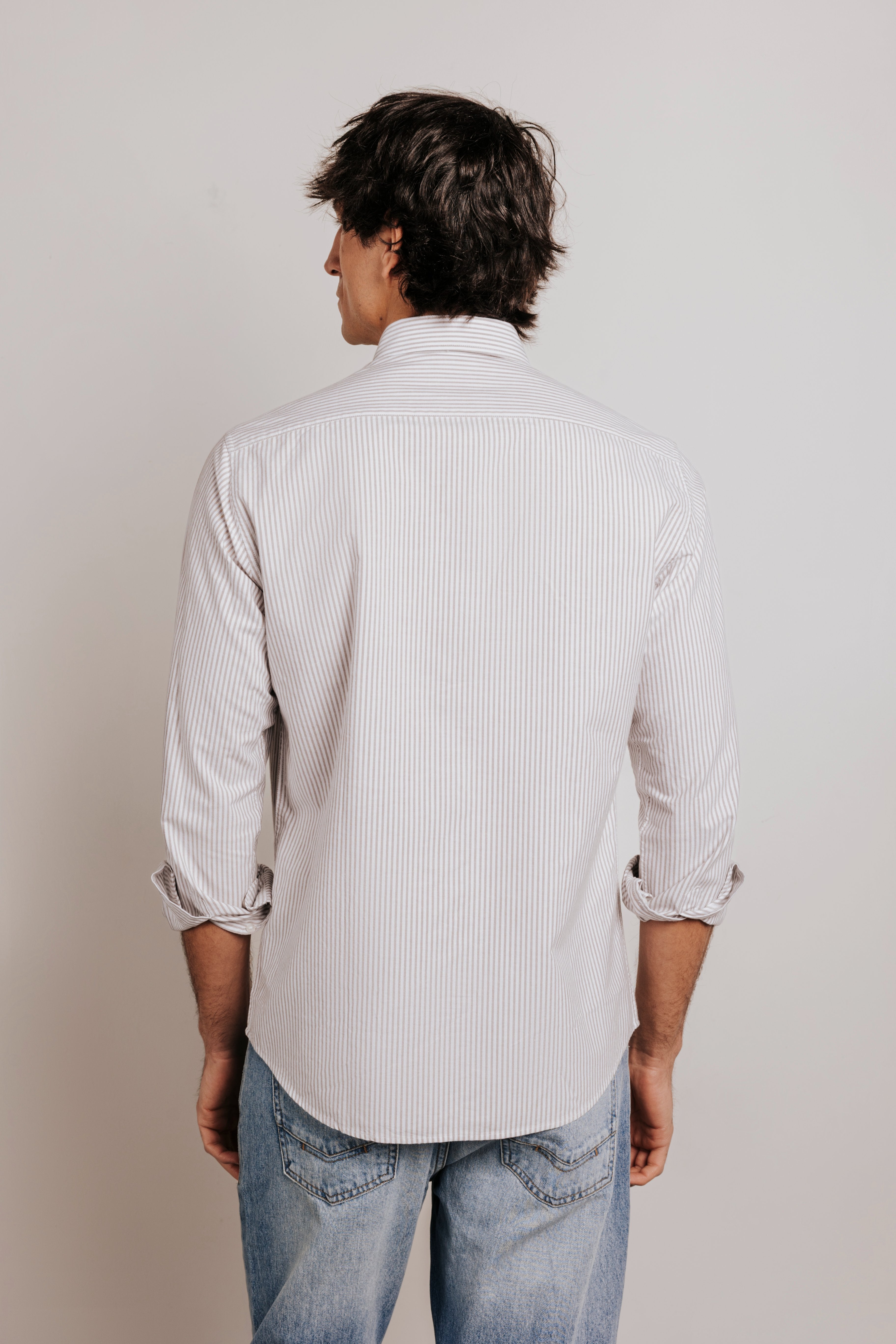 Camisa regular oxford rayas