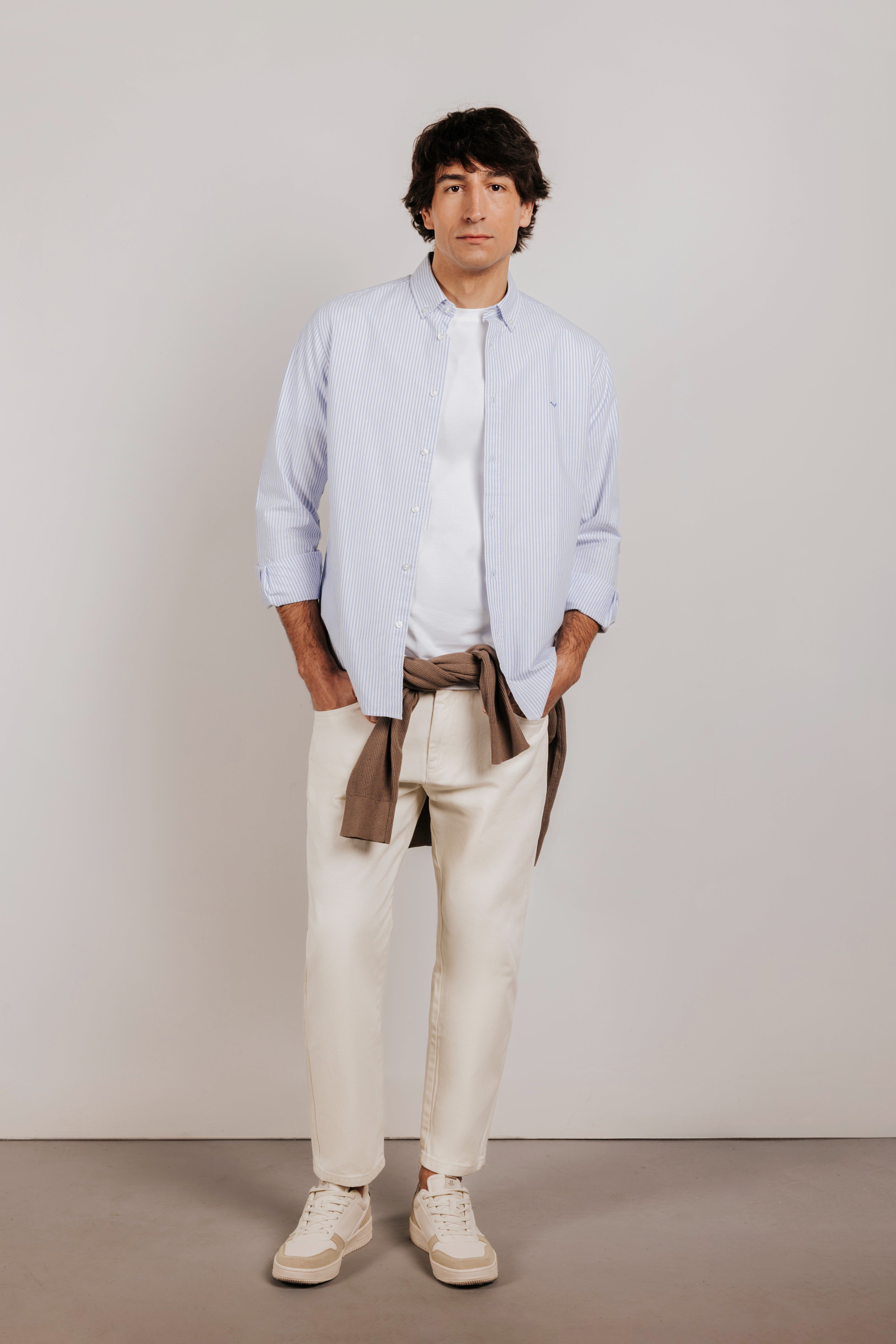 Camisa regular oxford rayas