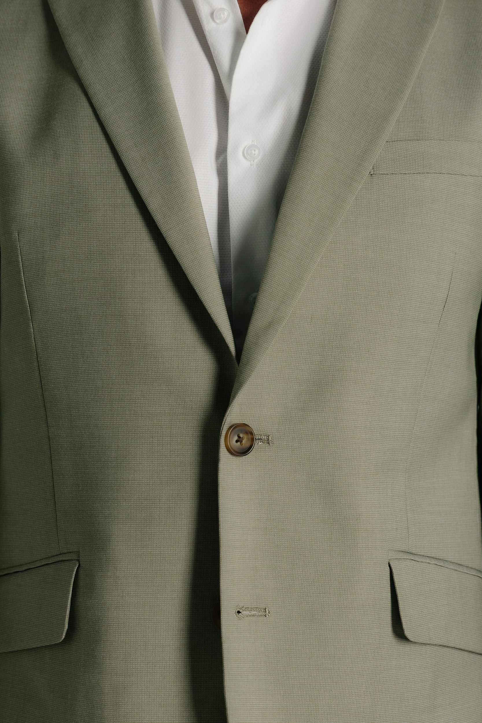 Plain fake slim-fit suit jacket