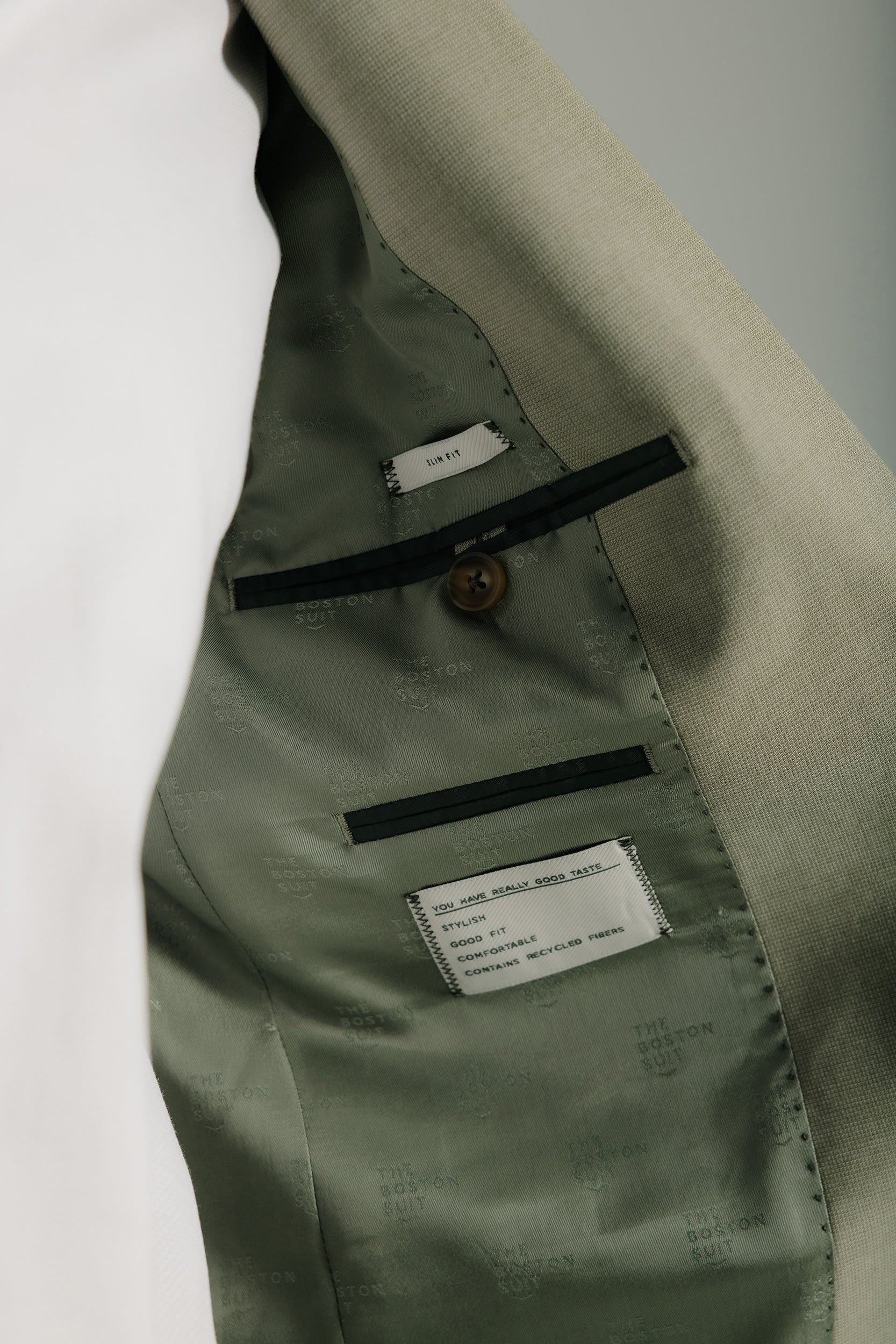 Plain fake slim-fit suit jacket