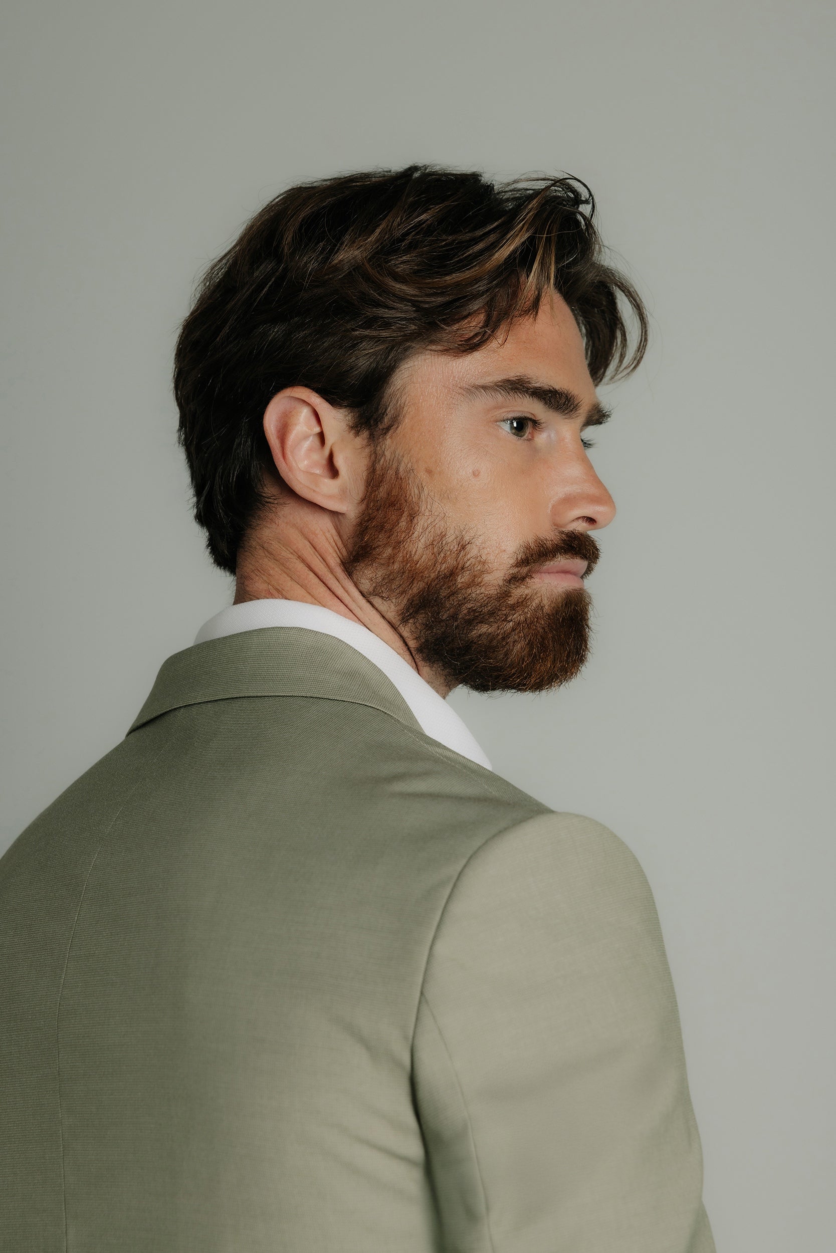 Plain fake slim-fit suit jacket