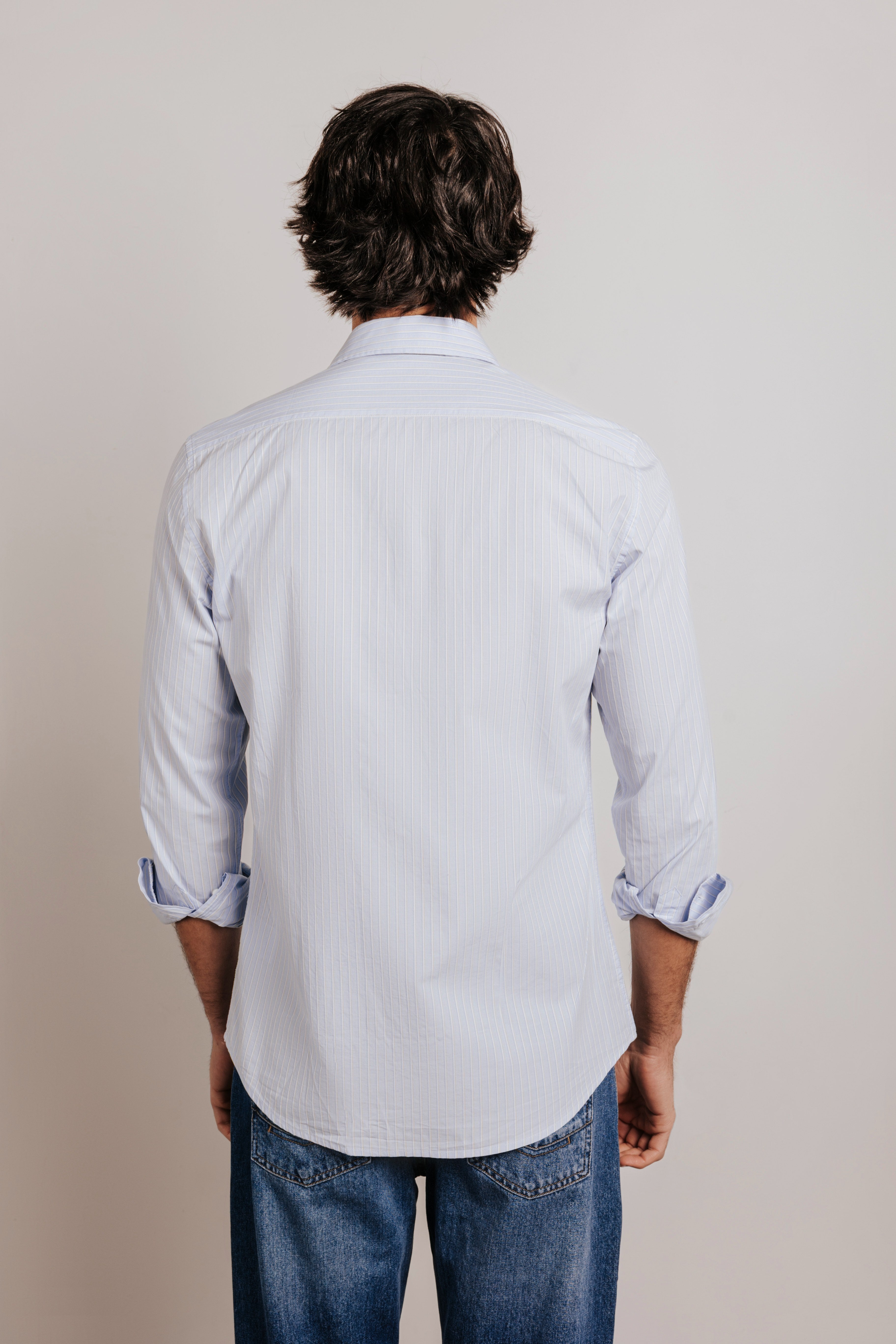 Camisa slim fit rayas popelin