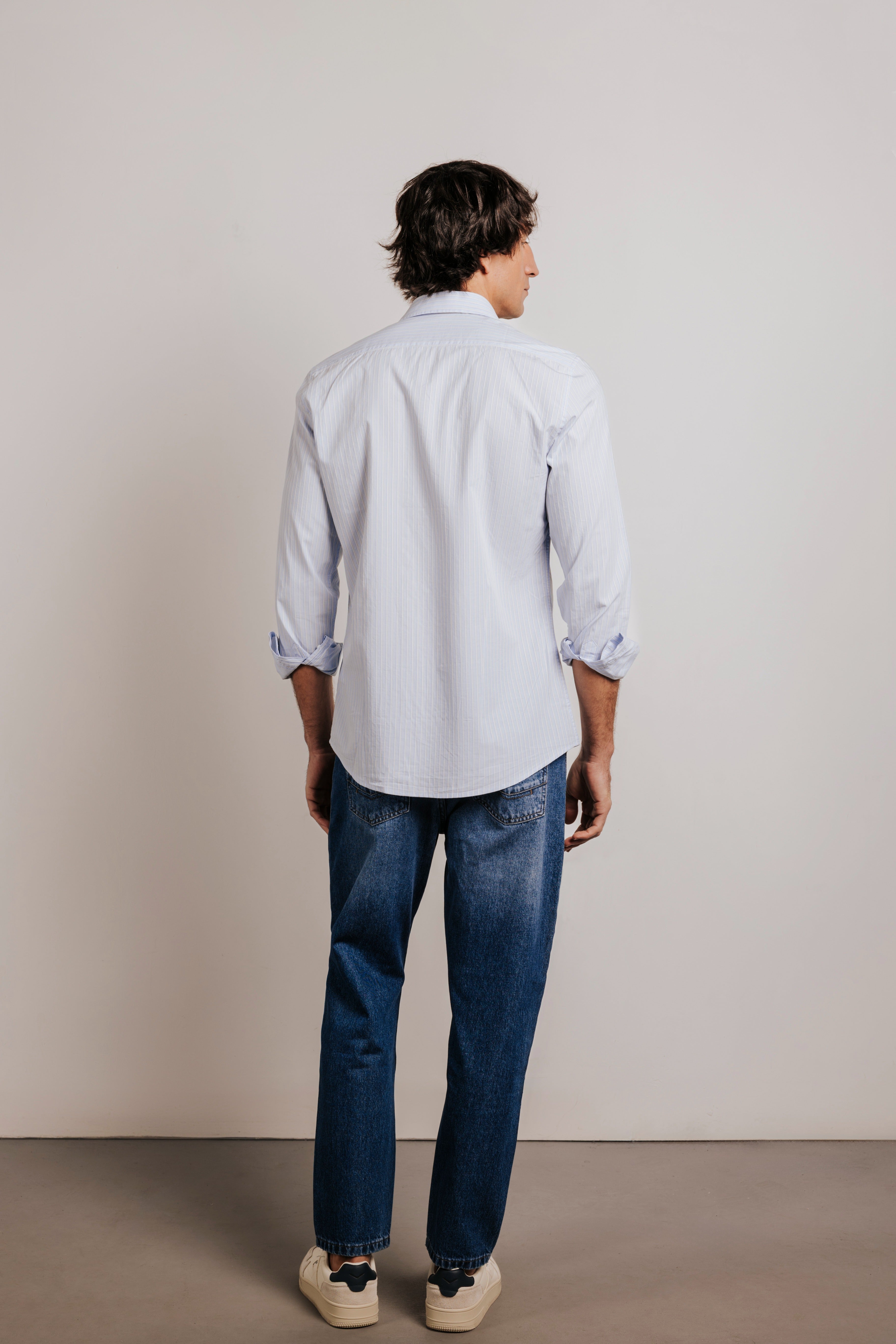 Camisa slim fit rayas popelin