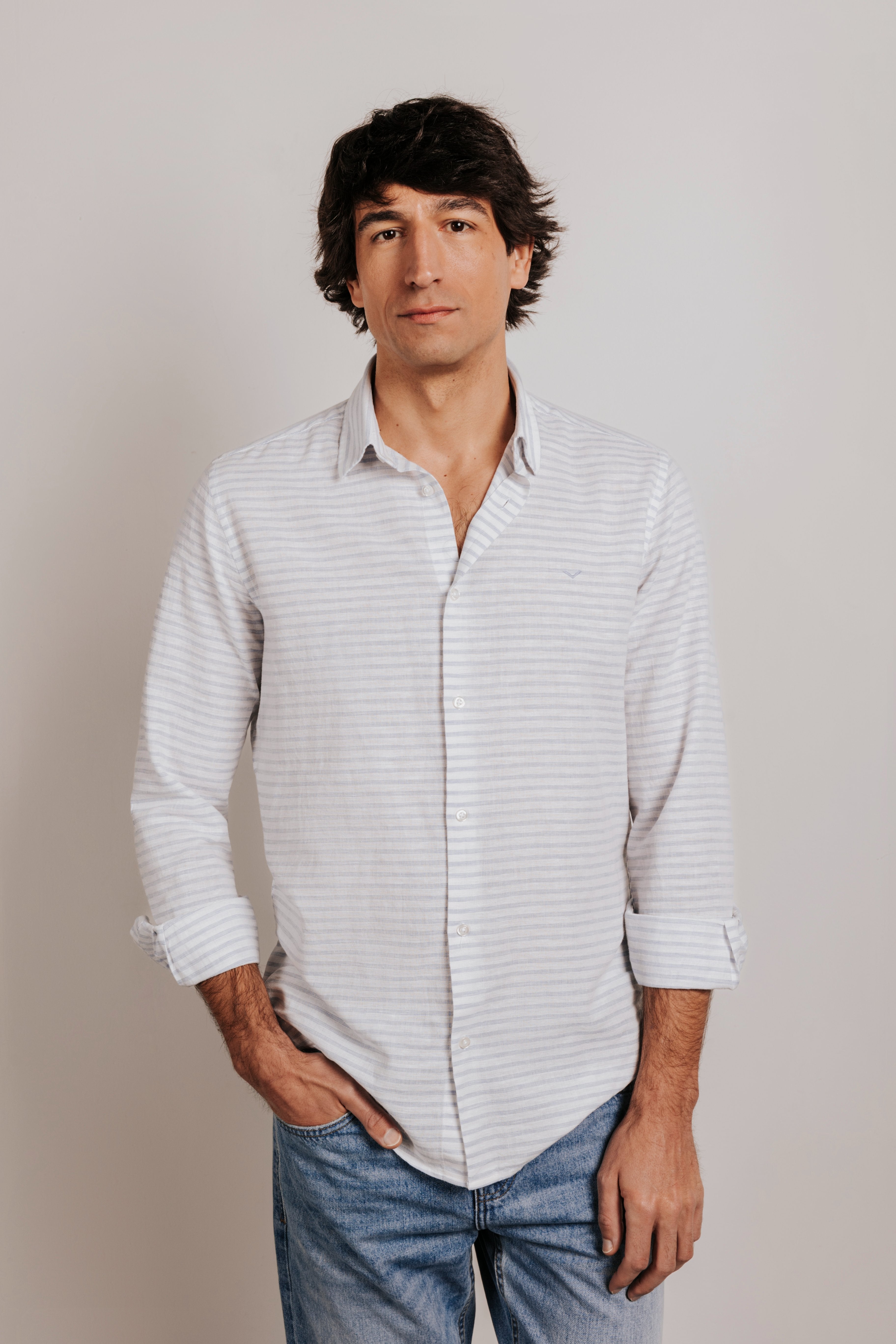 Camisa regular fit rayas horizontal