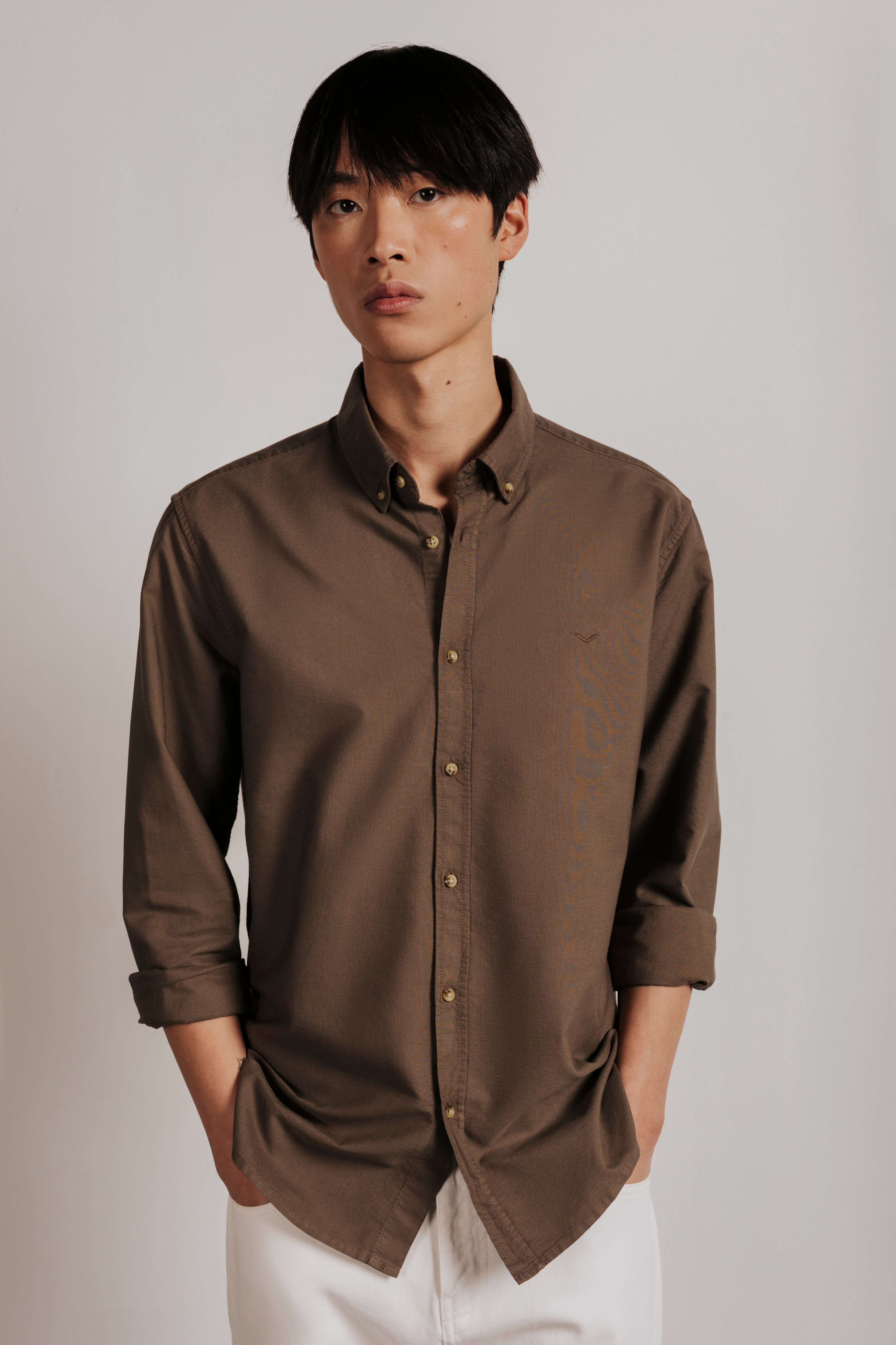 Camisa slim fit oxford algodón