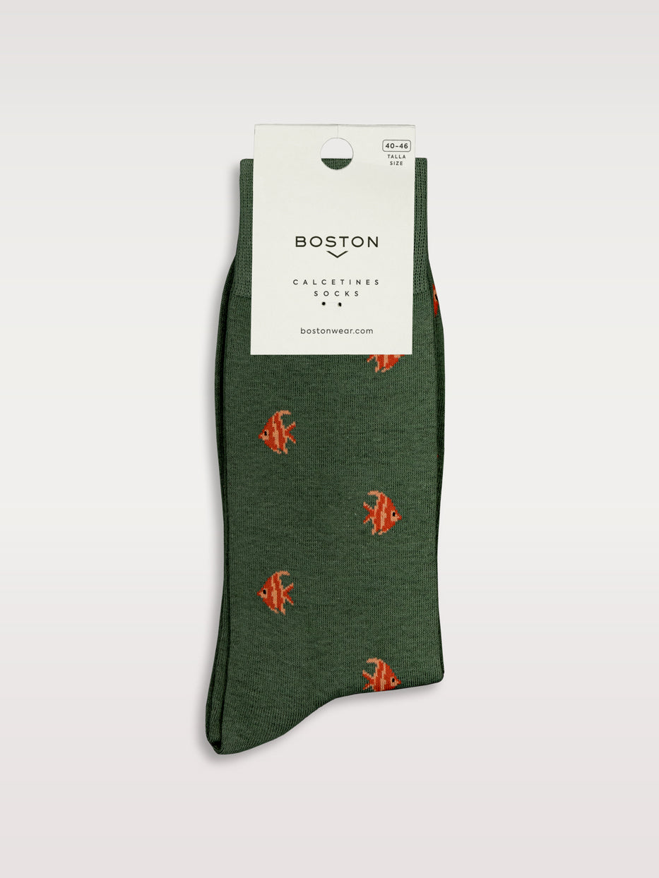 Calcetines estampados peces