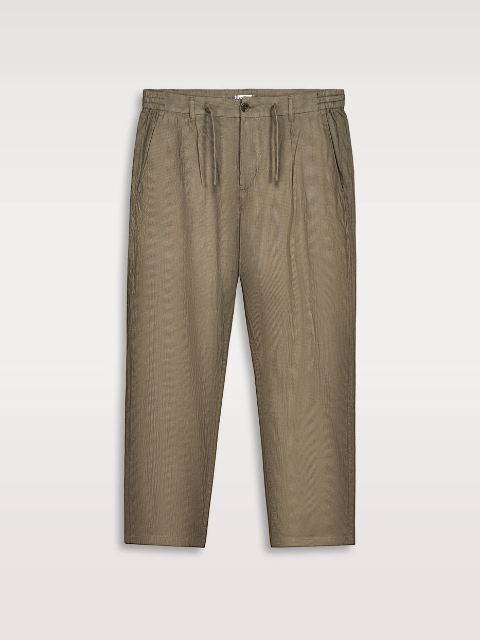 Pantalón relaxed seersucker