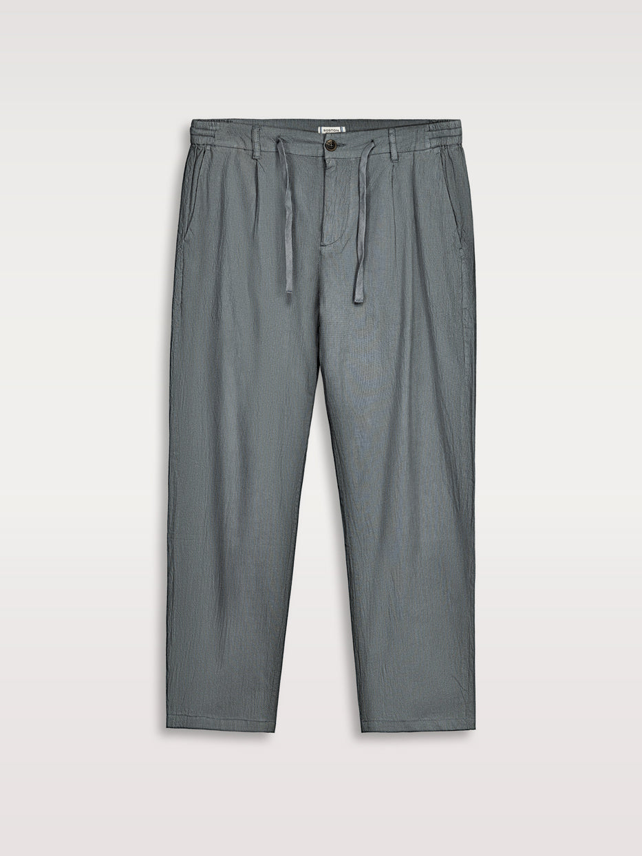 Pantalón relaxed seersucker