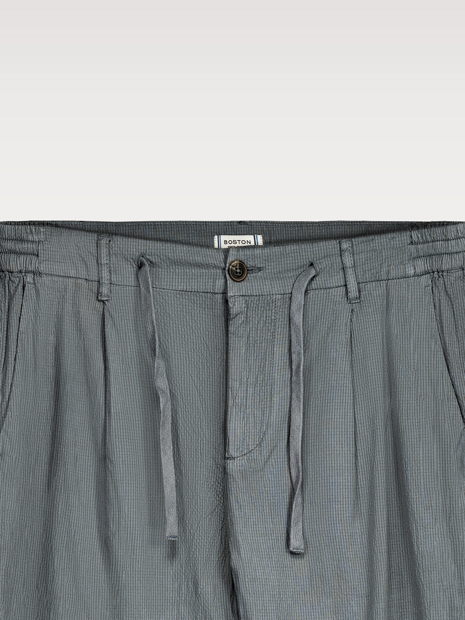 Pantalón relaxed seersucker