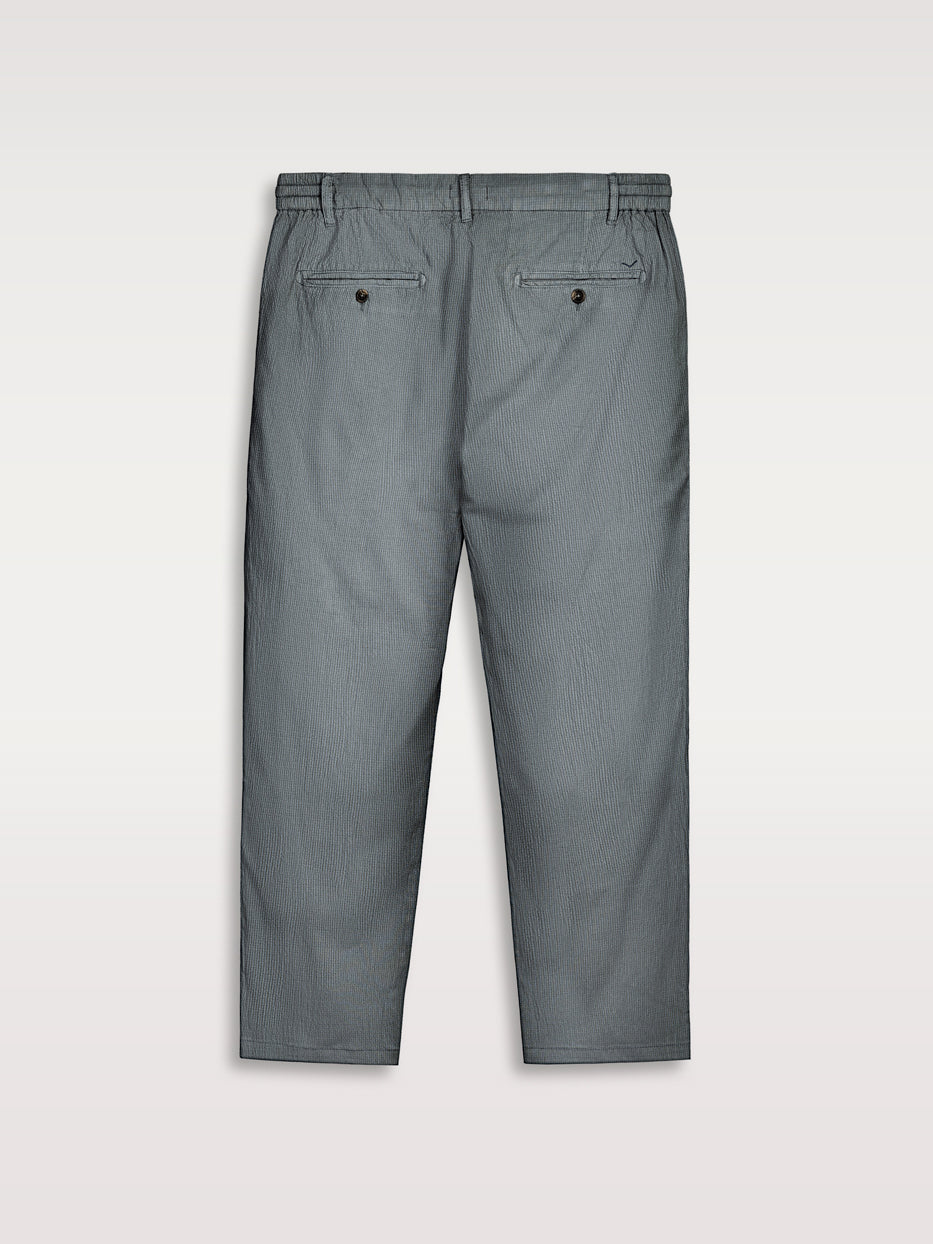 Pantalón relaxed seersucker