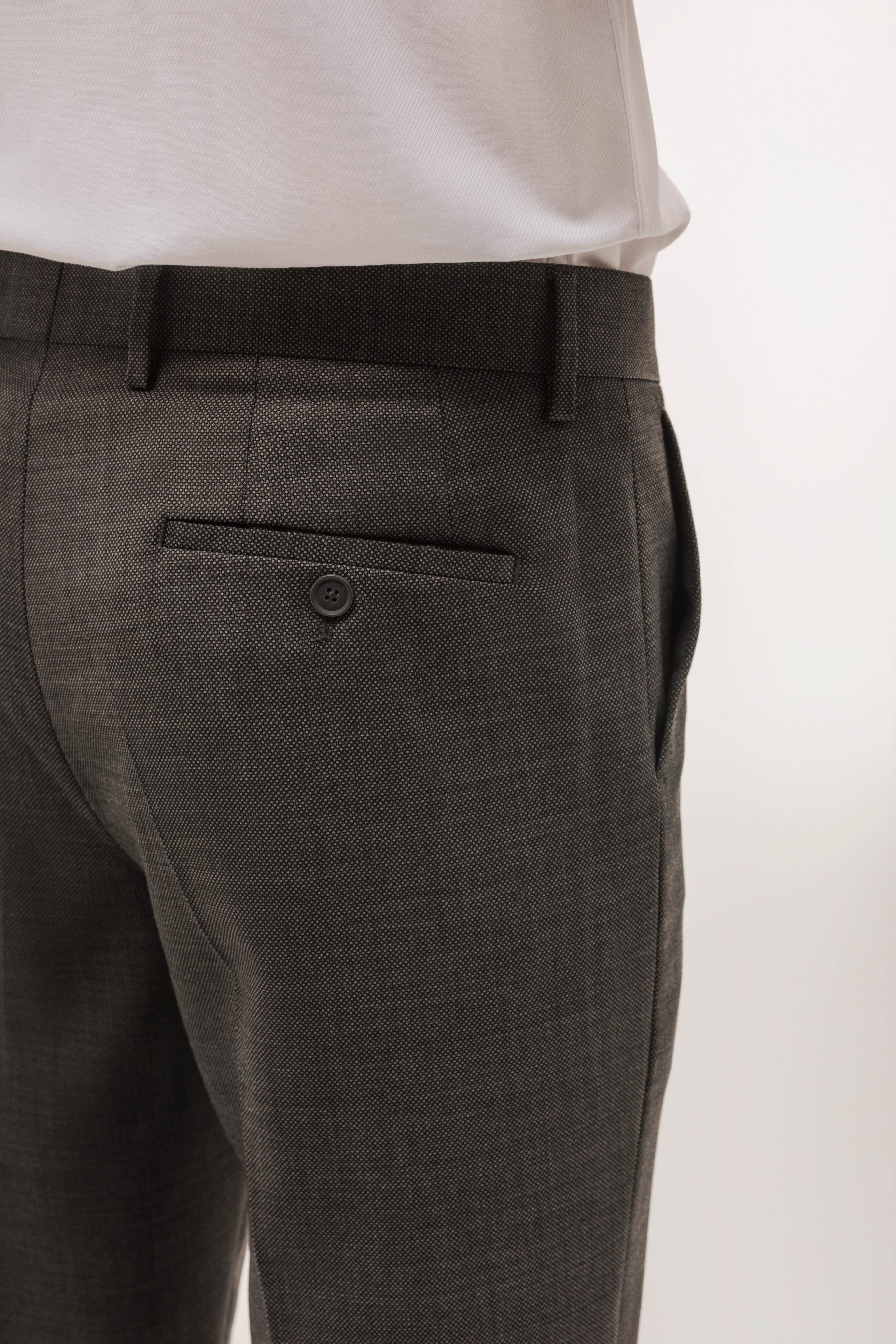 Pantalón traje lana slim fit falso liso