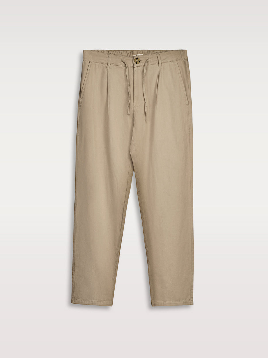 Pantalón con lino chino pinzas