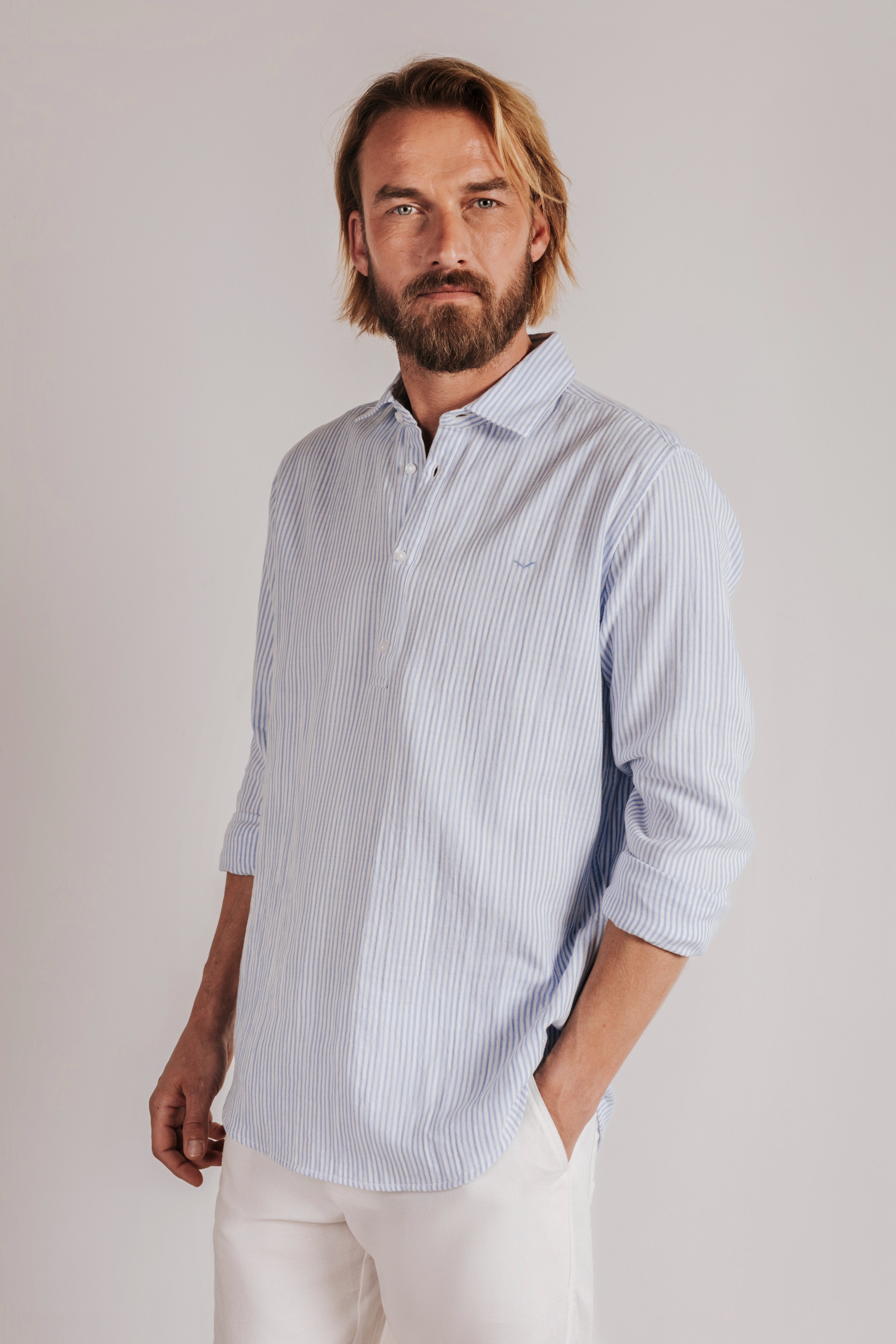 Camisa regular fit rayas bambula