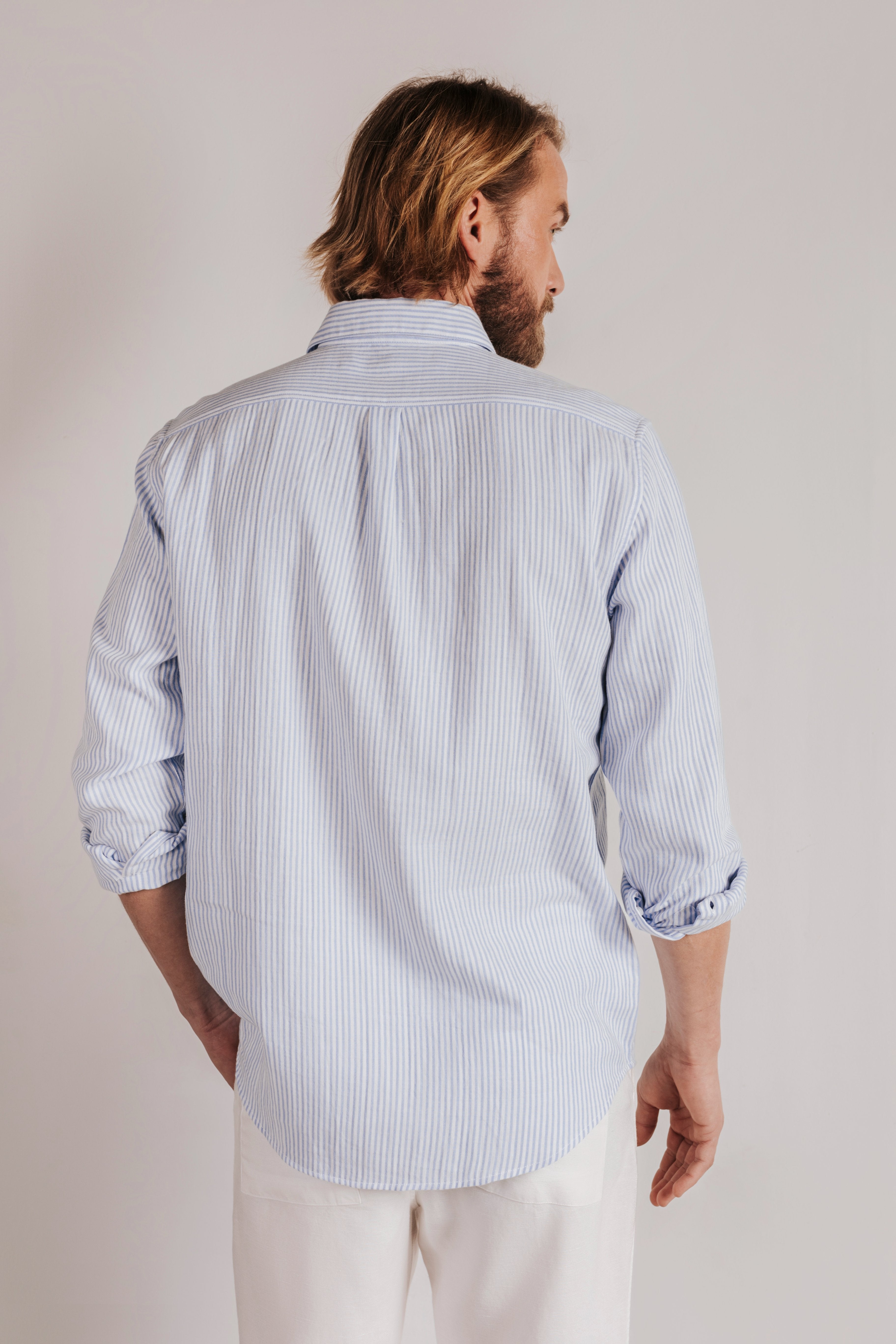 Camisa regular fit rayas bambula