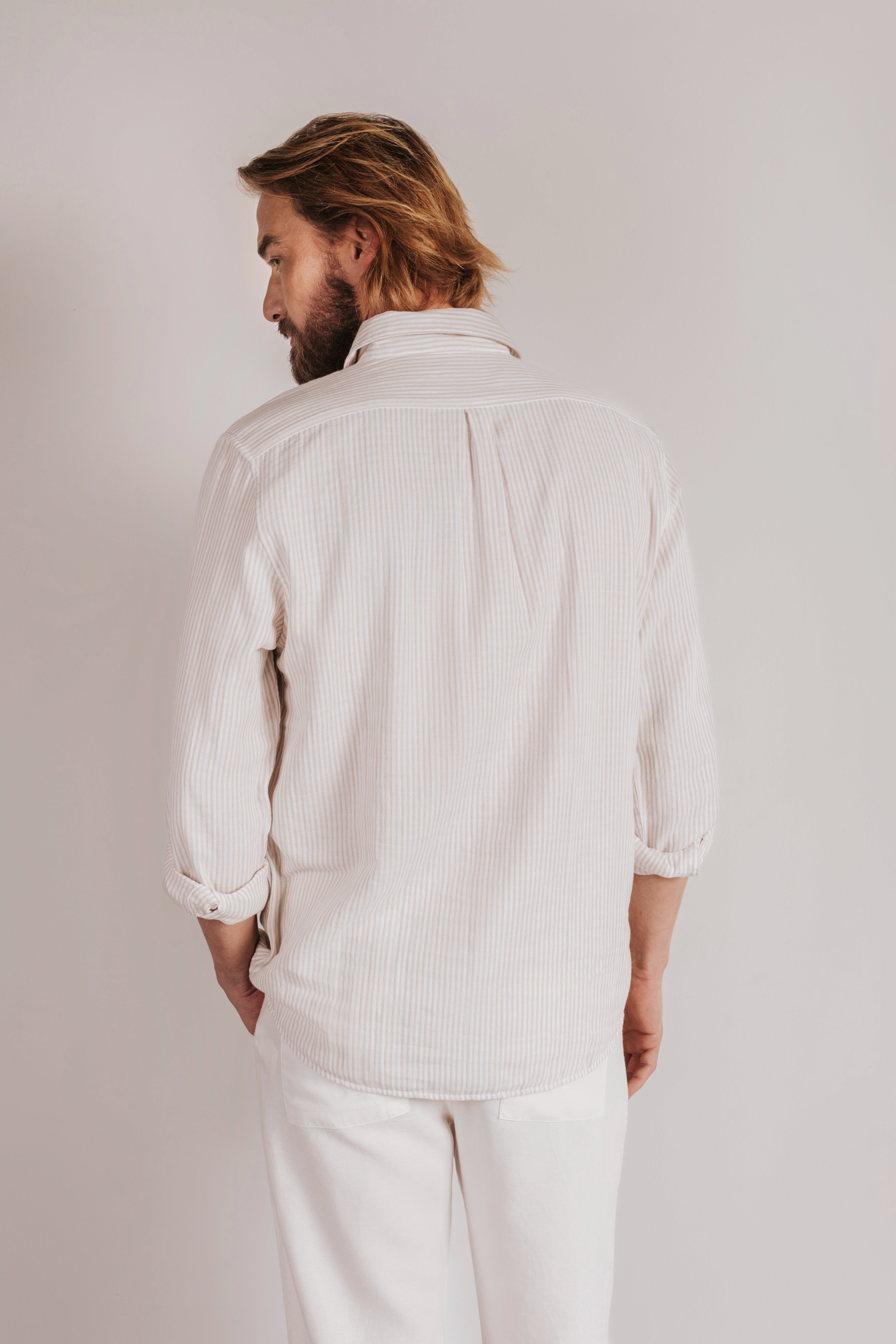 Camisa regular fit rayas bambula
