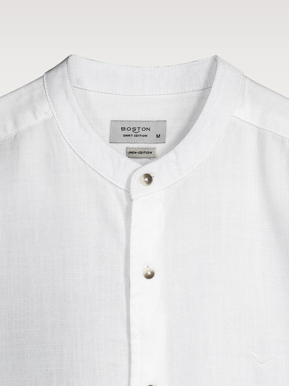 Camisa lino cuello mao