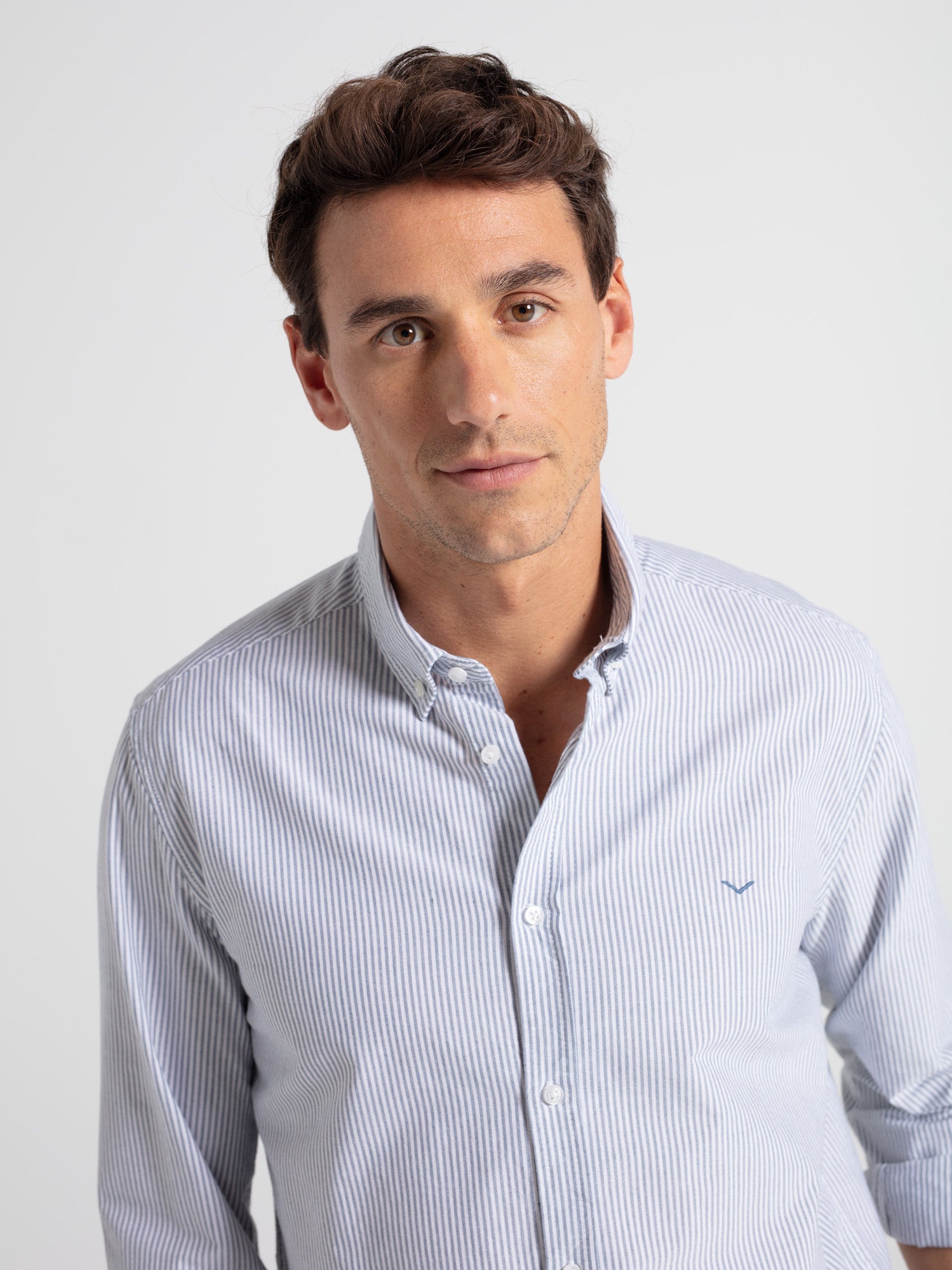 Camisa algodón regular rayas