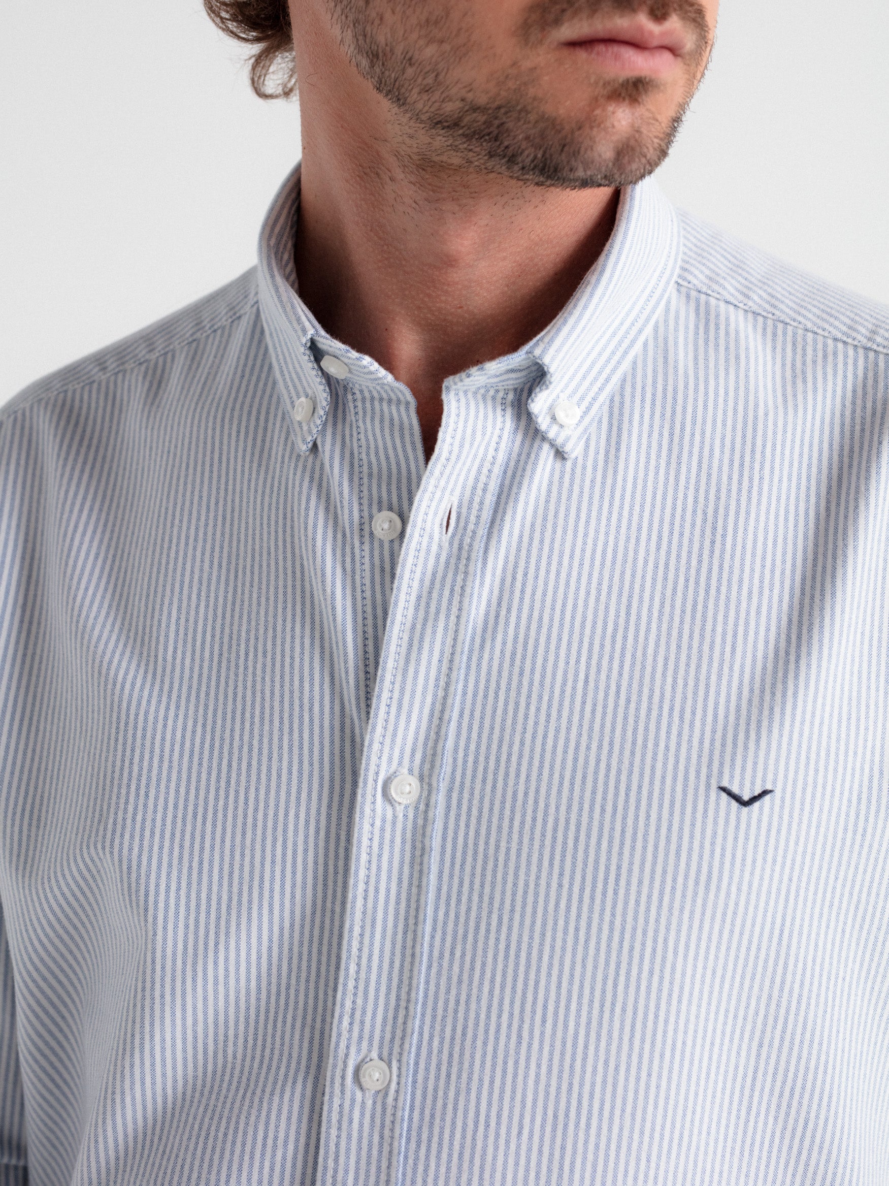 Camisa regular oxford rayas