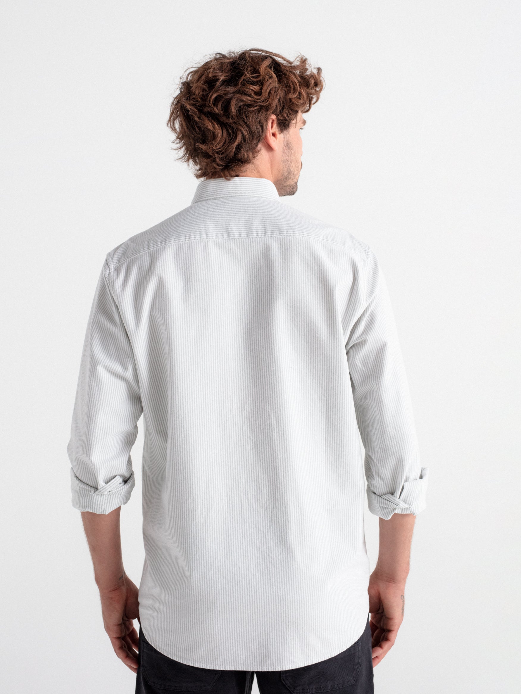 Camisa regular oxford rayas