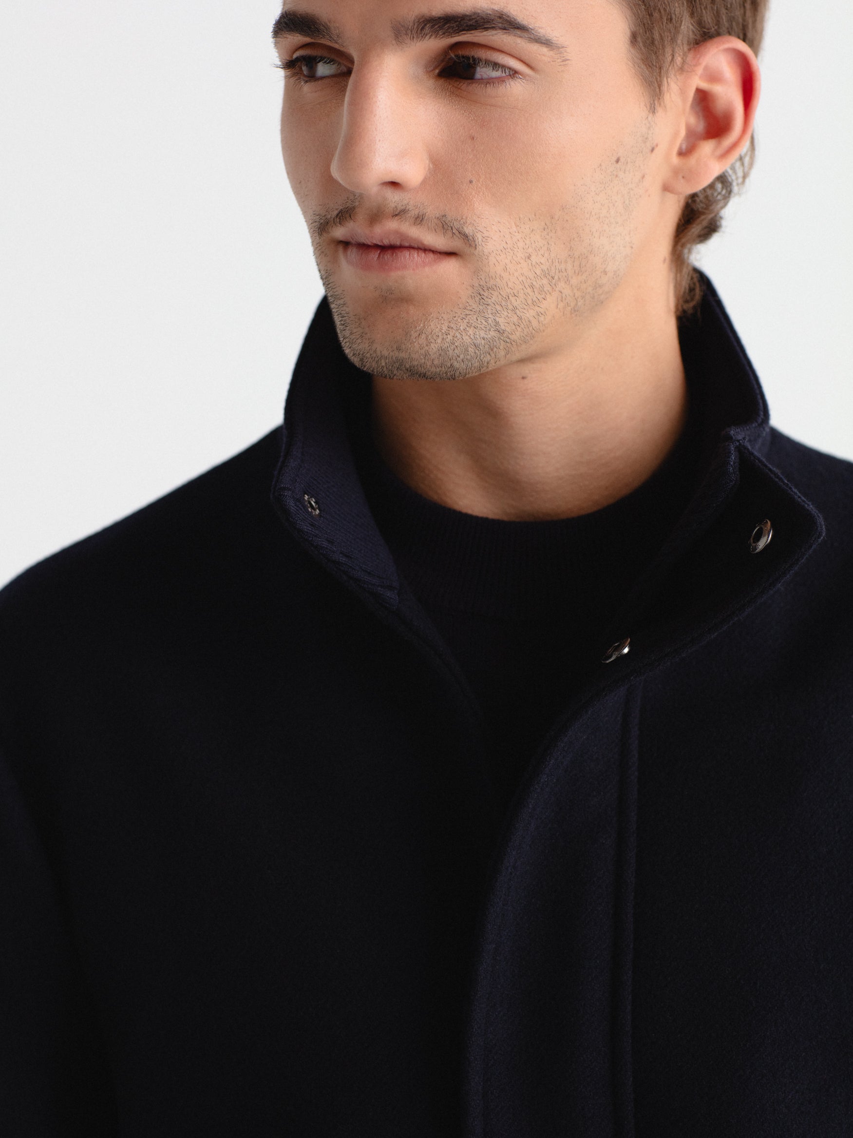 Abrigo lana cuello chimenea