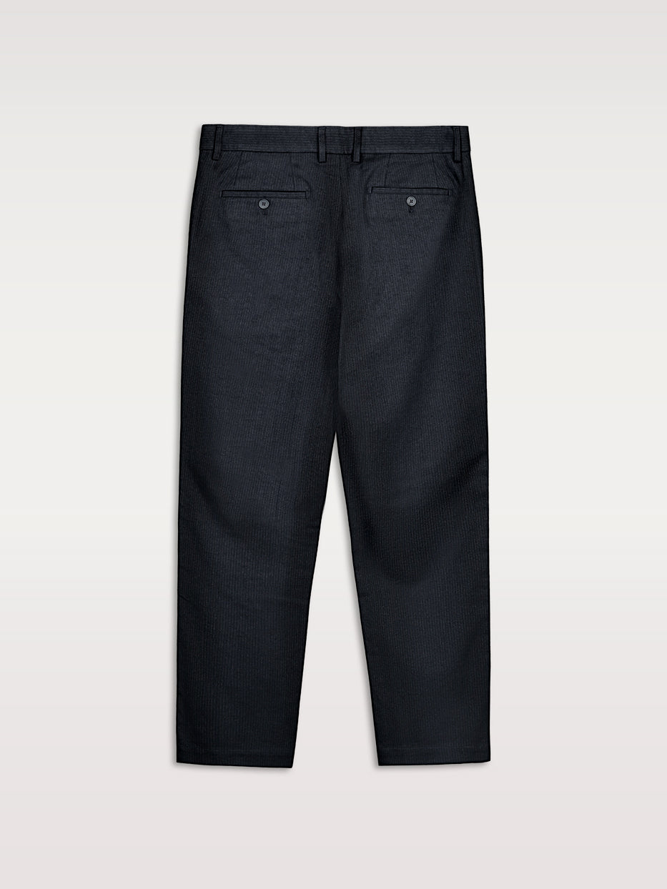 Diplomatic stripe pleated trousers