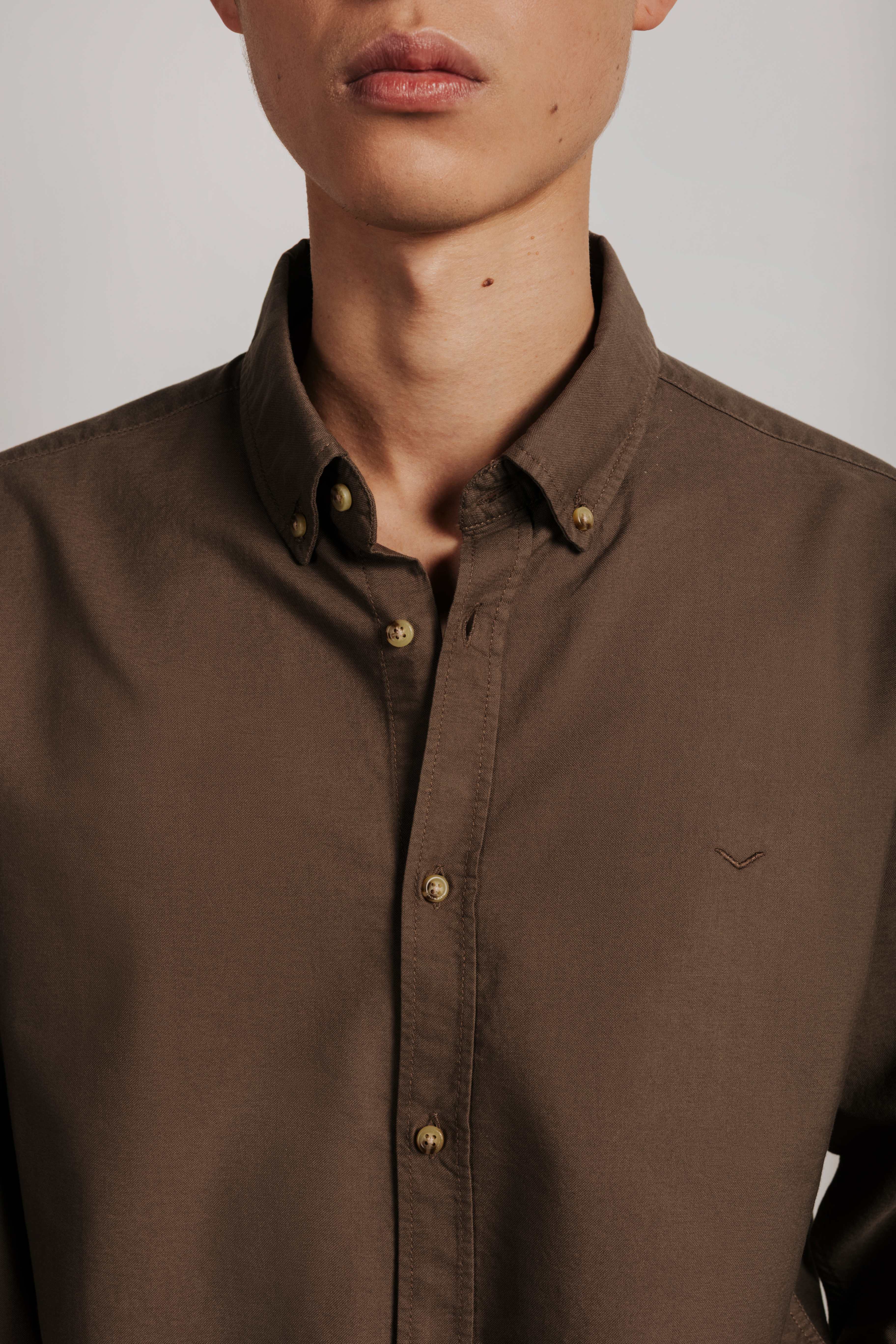 Camisa slim fit oxford algodón