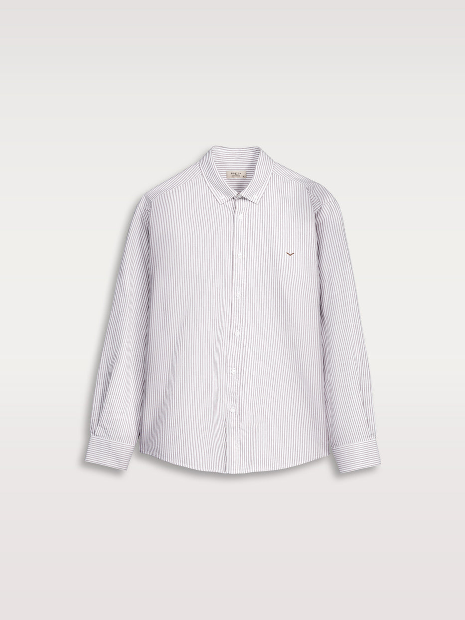 Camisa regular oxford rayas