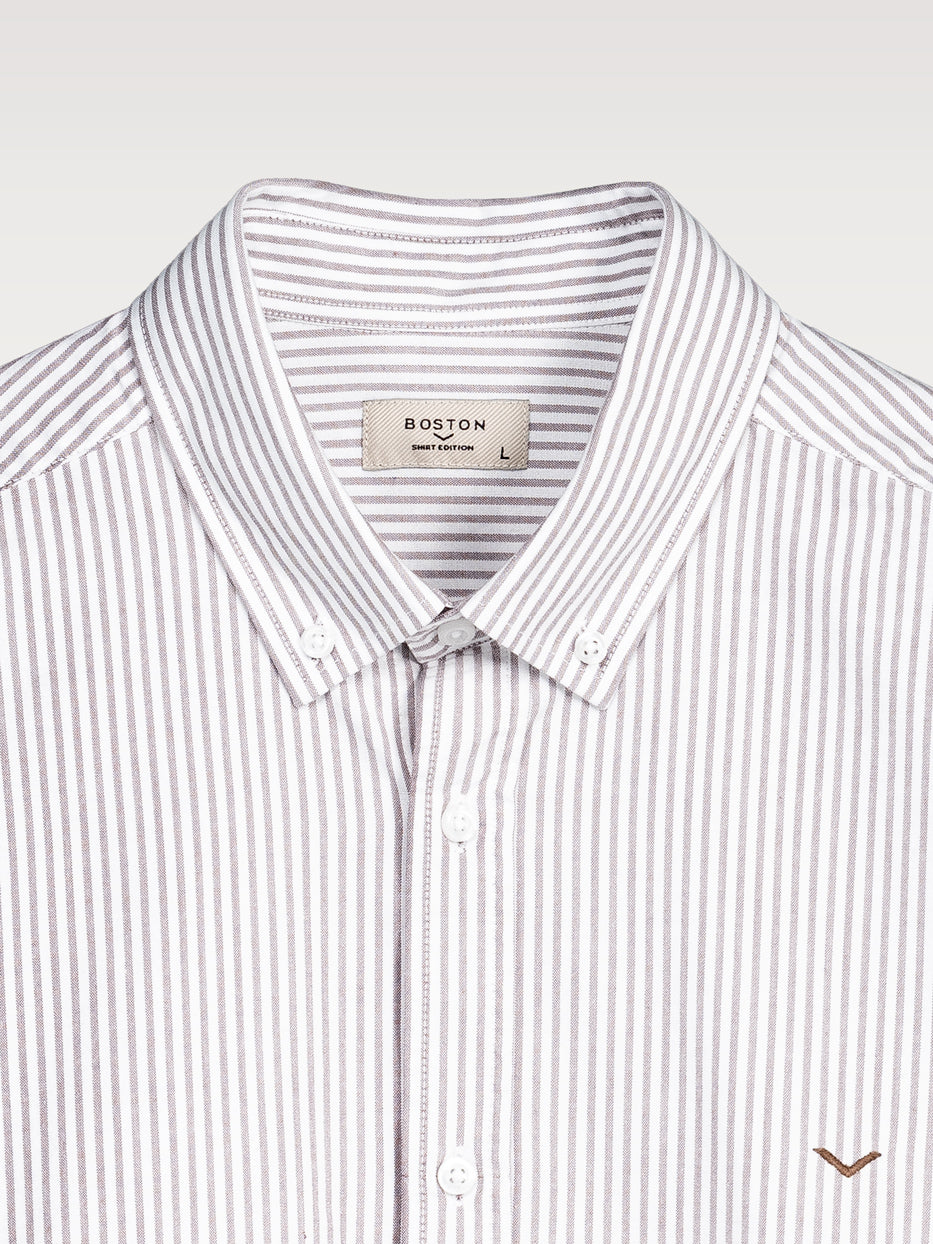 Camisa regular oxford rayas