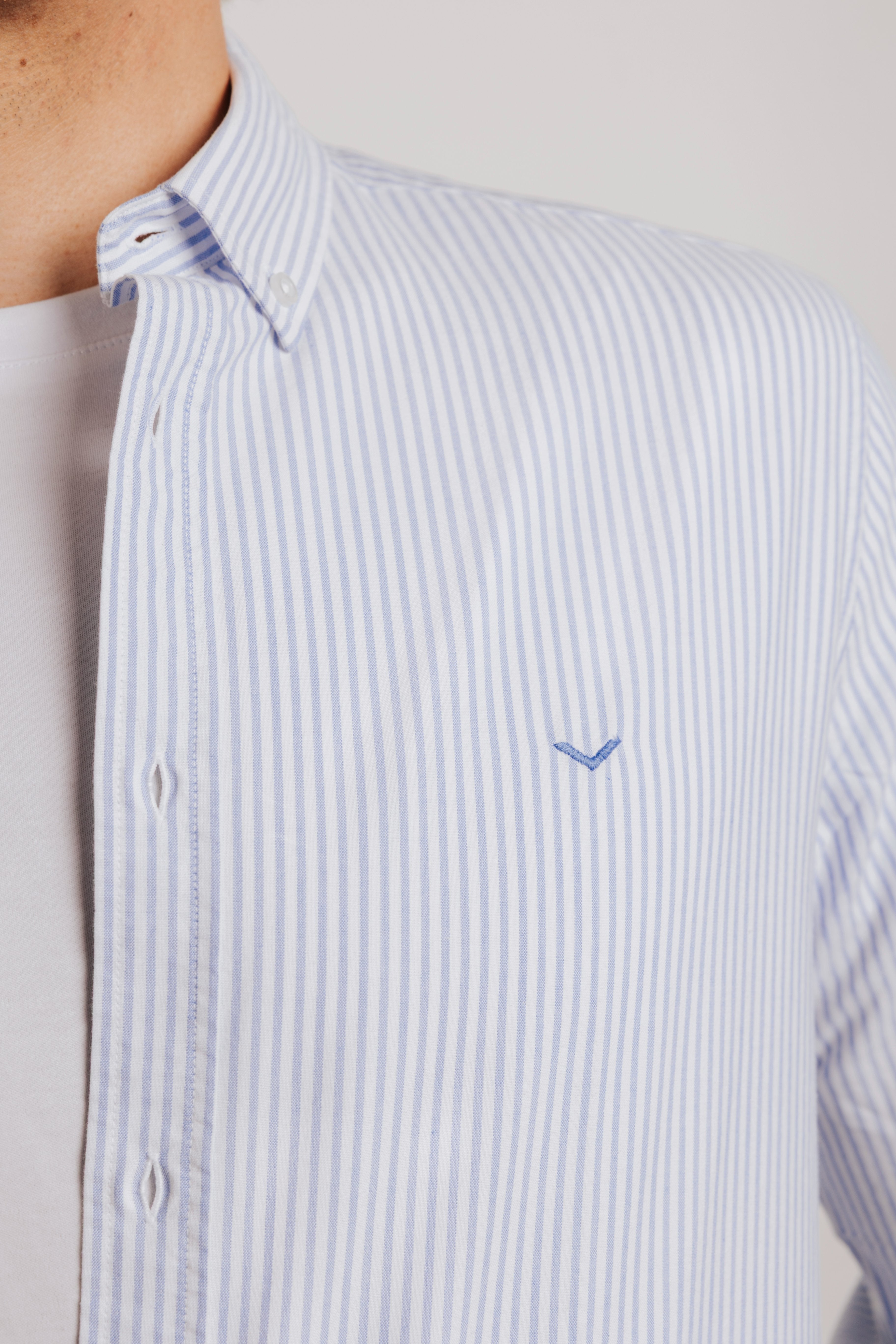 Camisa regular oxford rayas