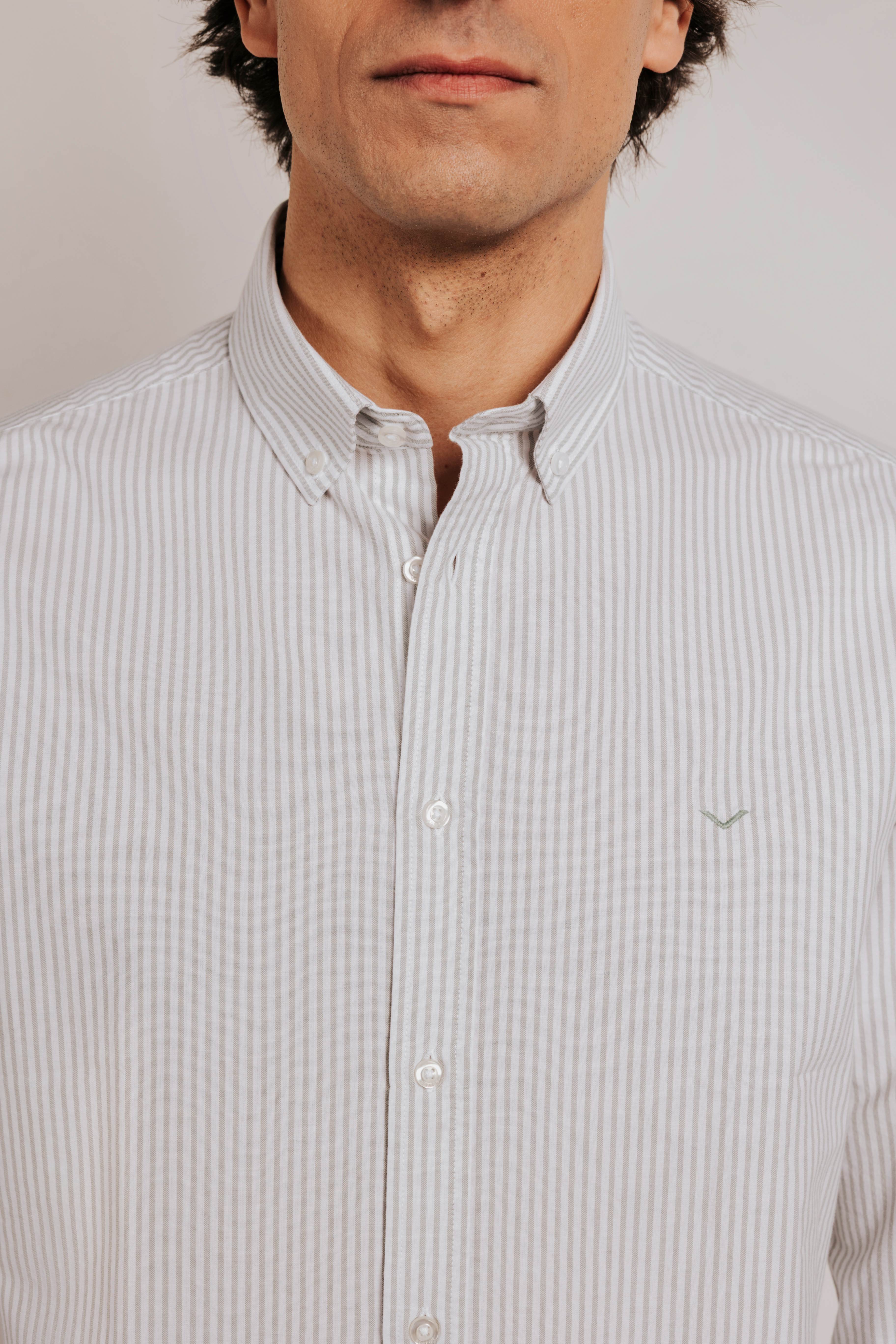 Camisa regular oxford rayas