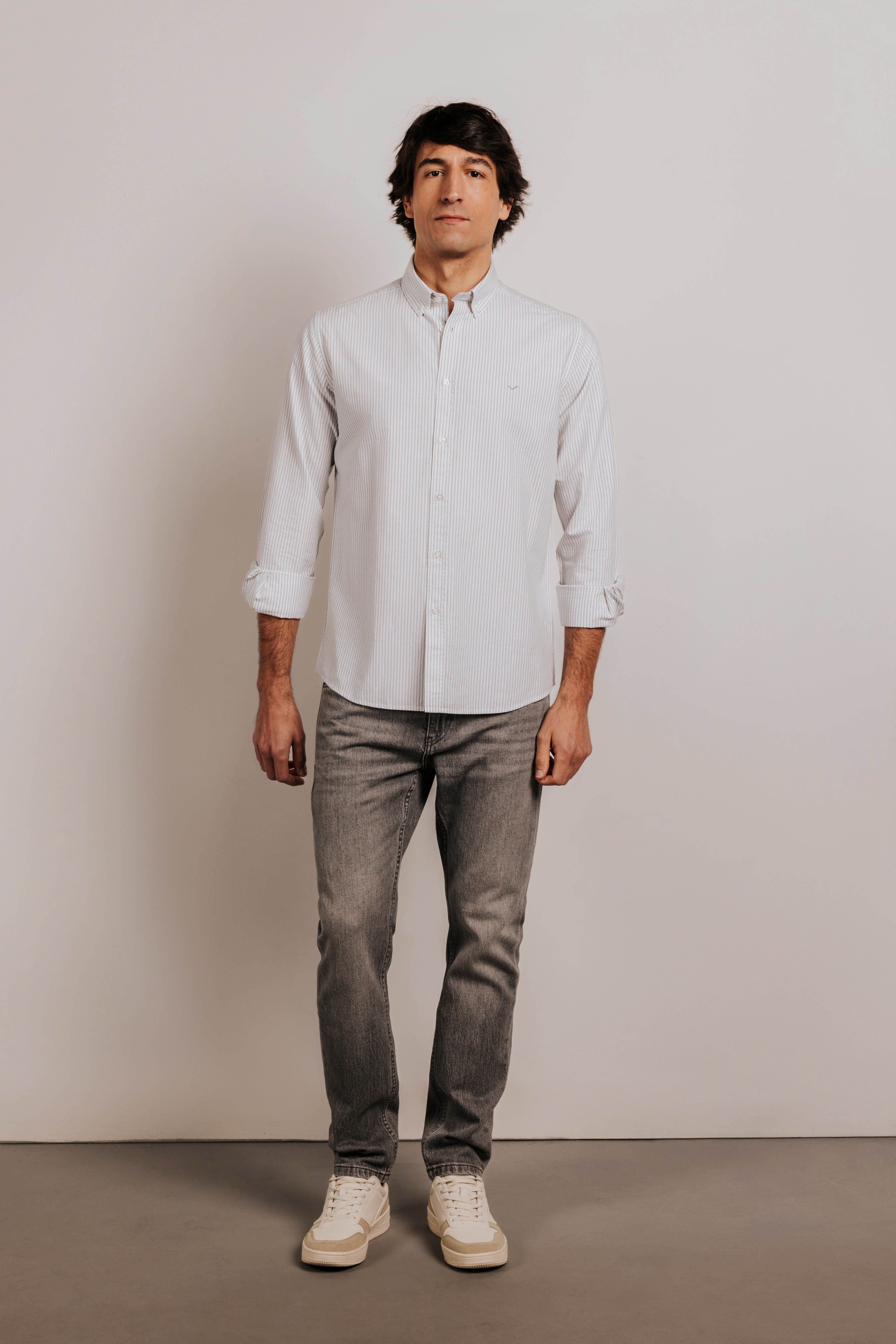 Camisa regular oxford rayas