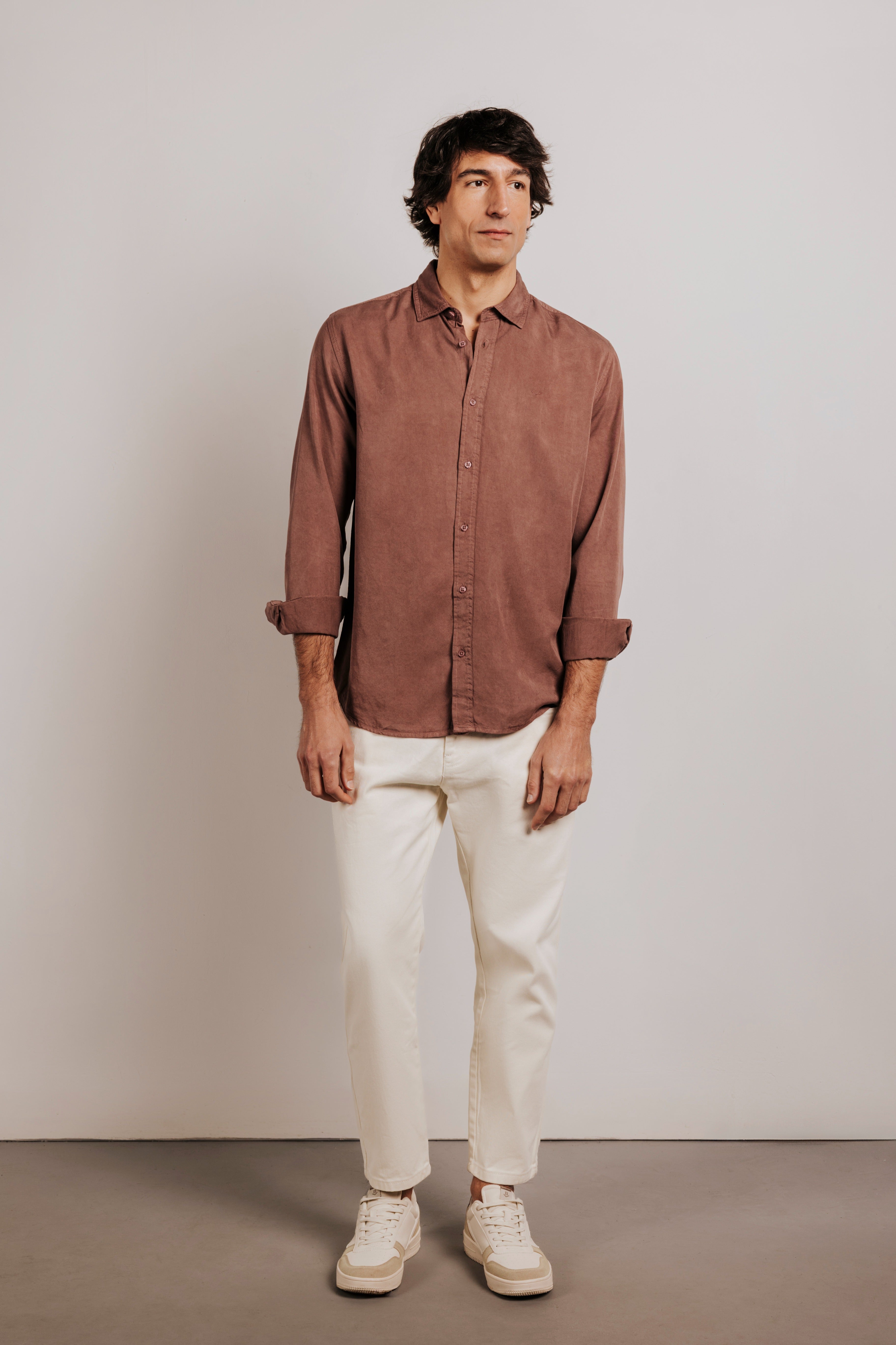 Camisa regular fit tencel