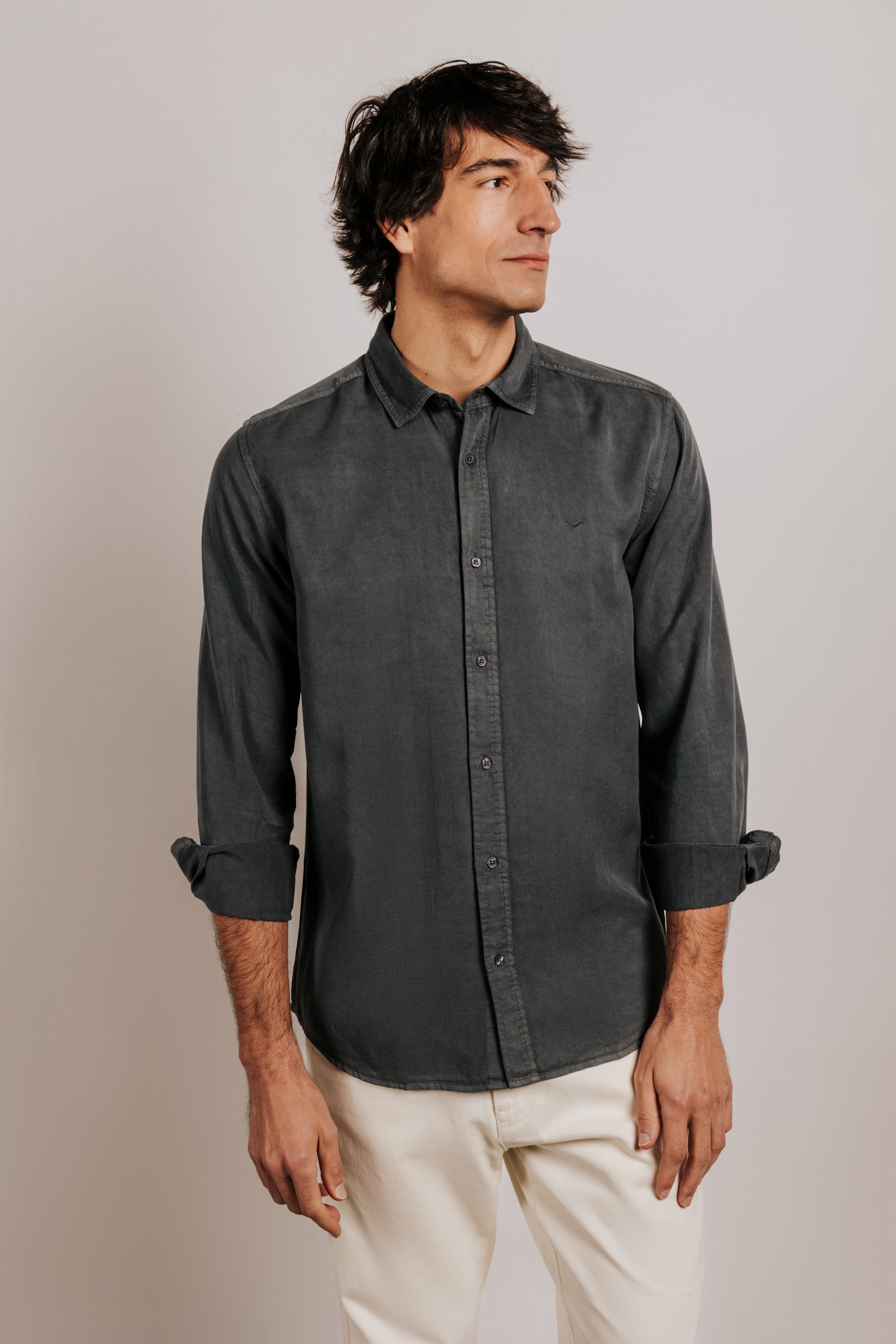 Camisa regular fit tencel