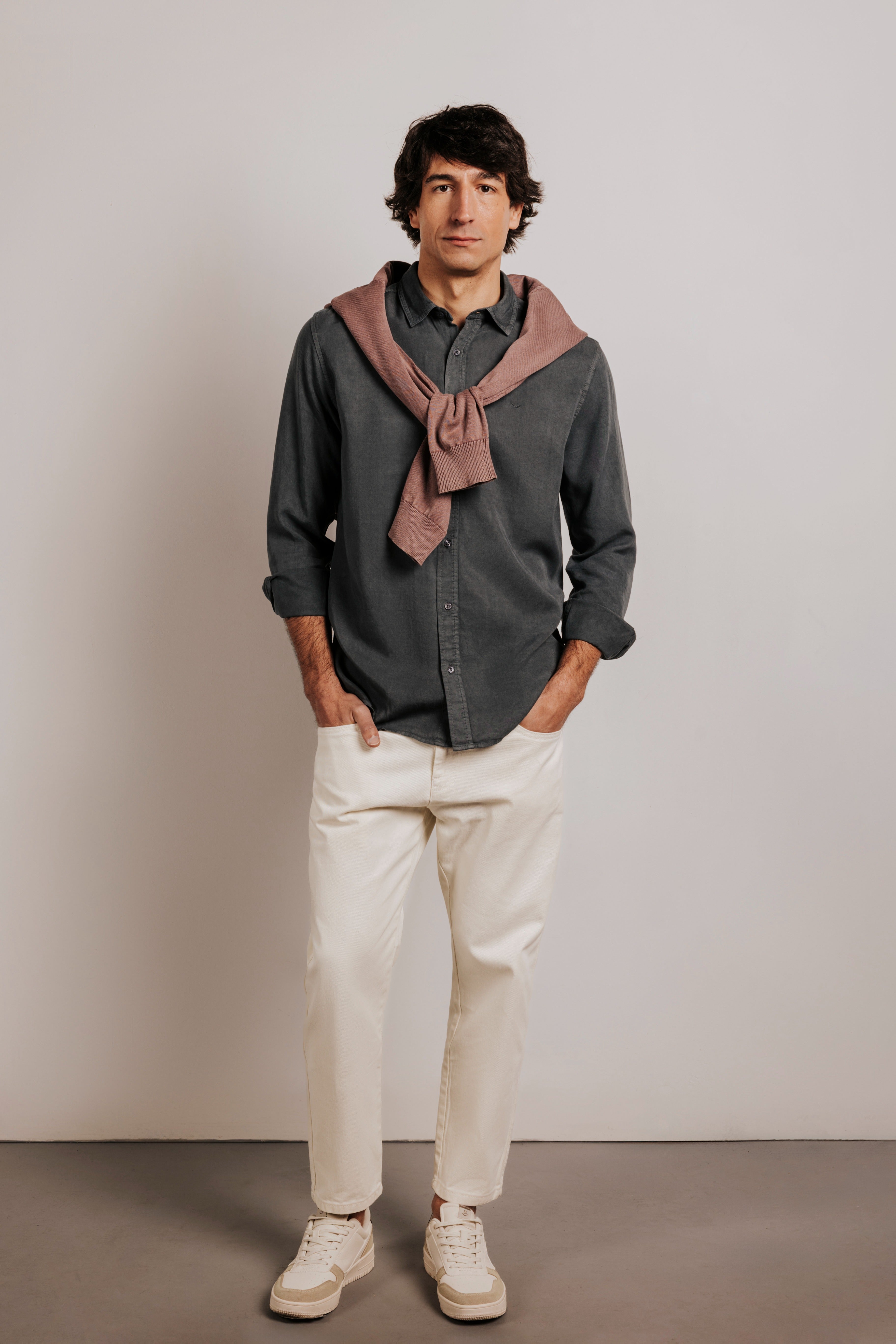 Camisa regular fit tencel