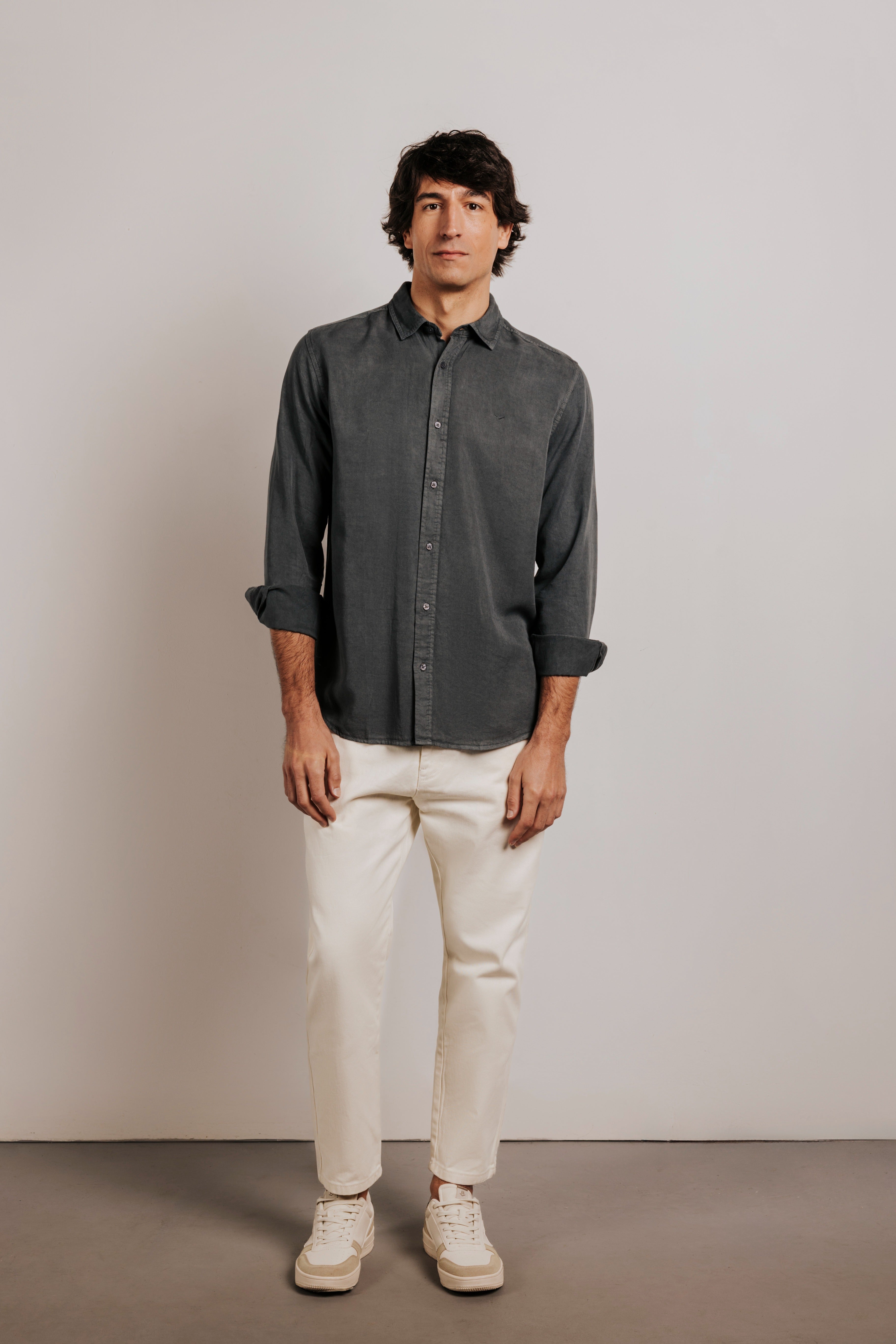 Camisa regular fit tencel