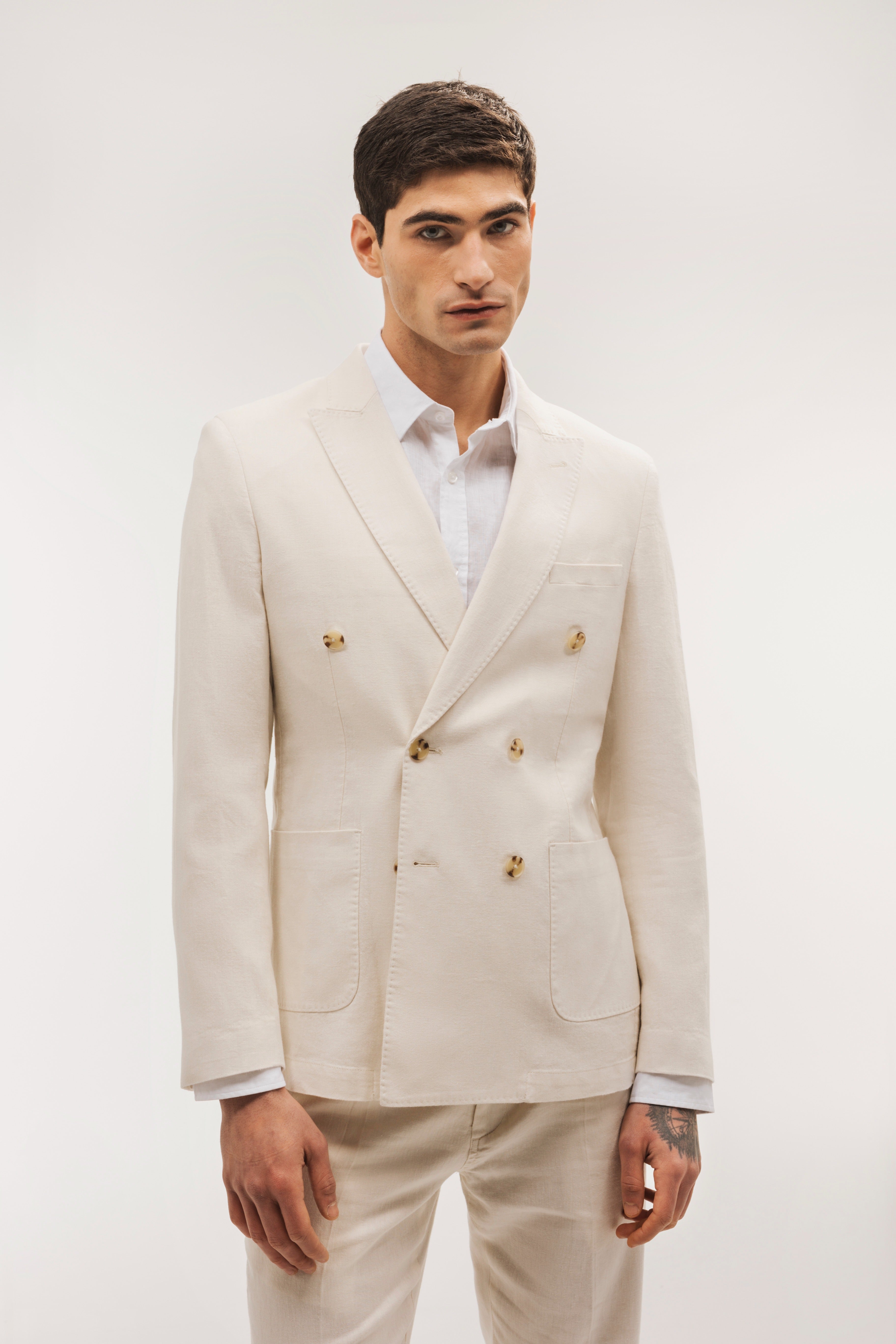 Americana cruzada lino