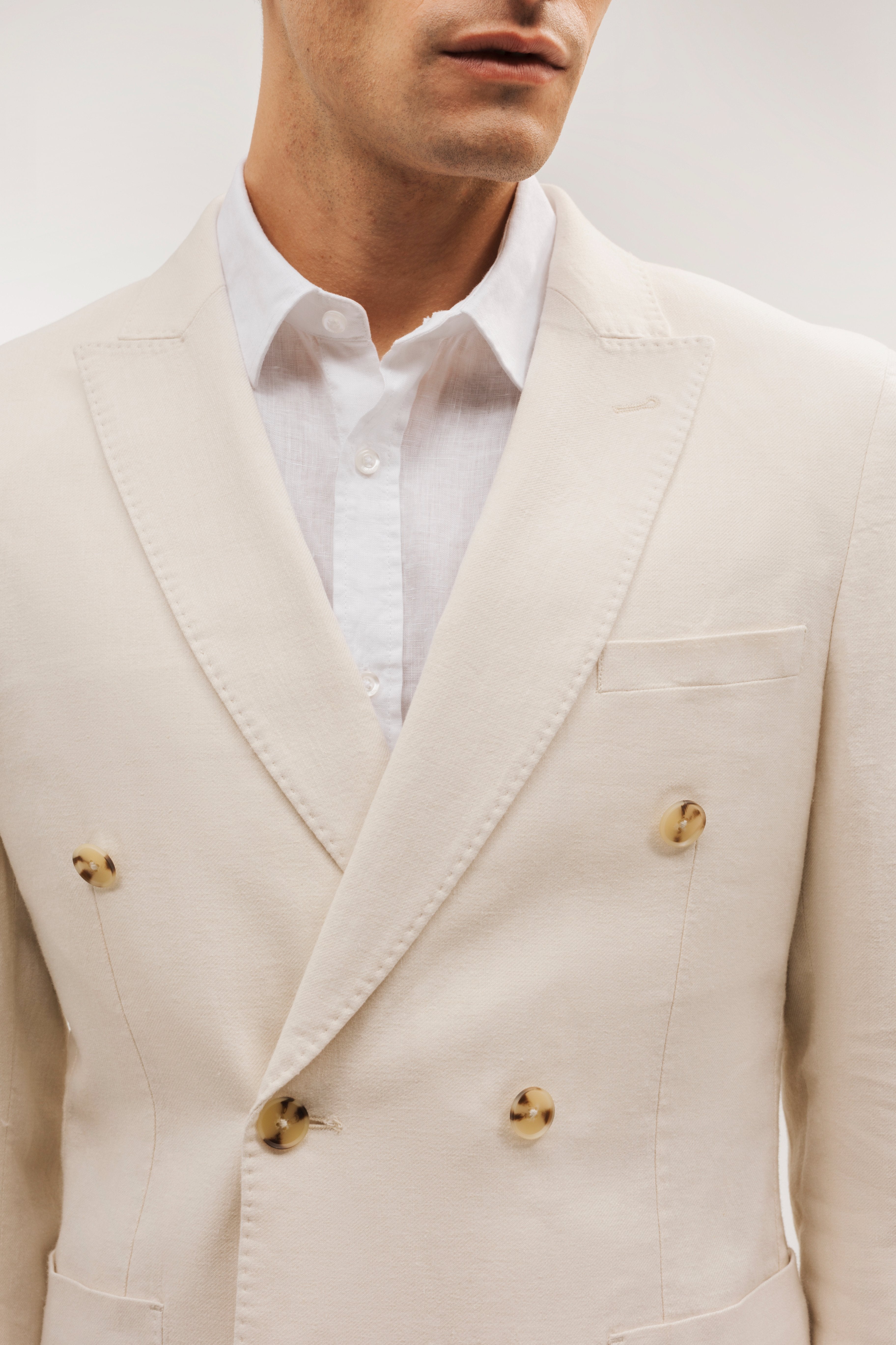 Americana cruzada lino