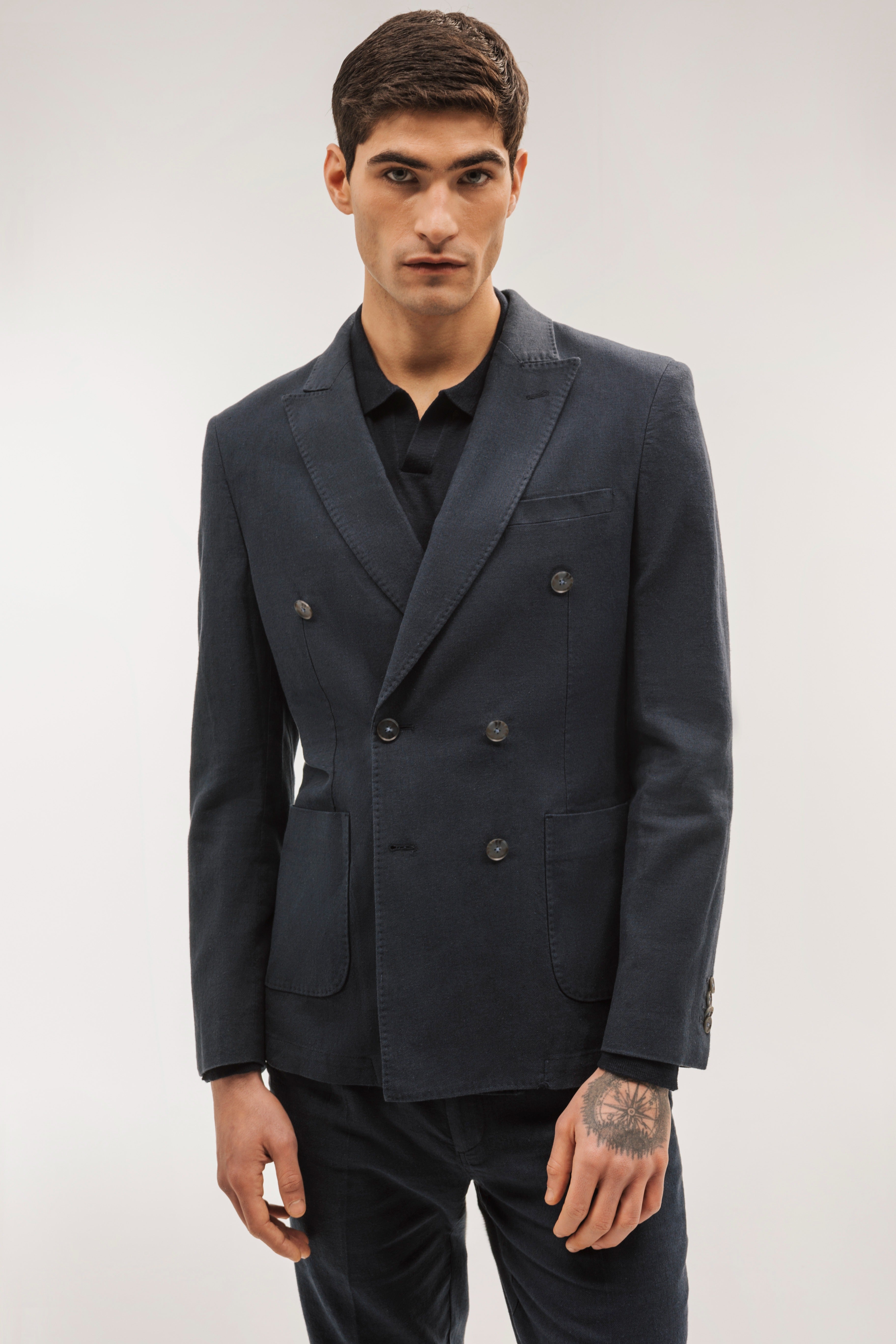 Americana cruzada lino