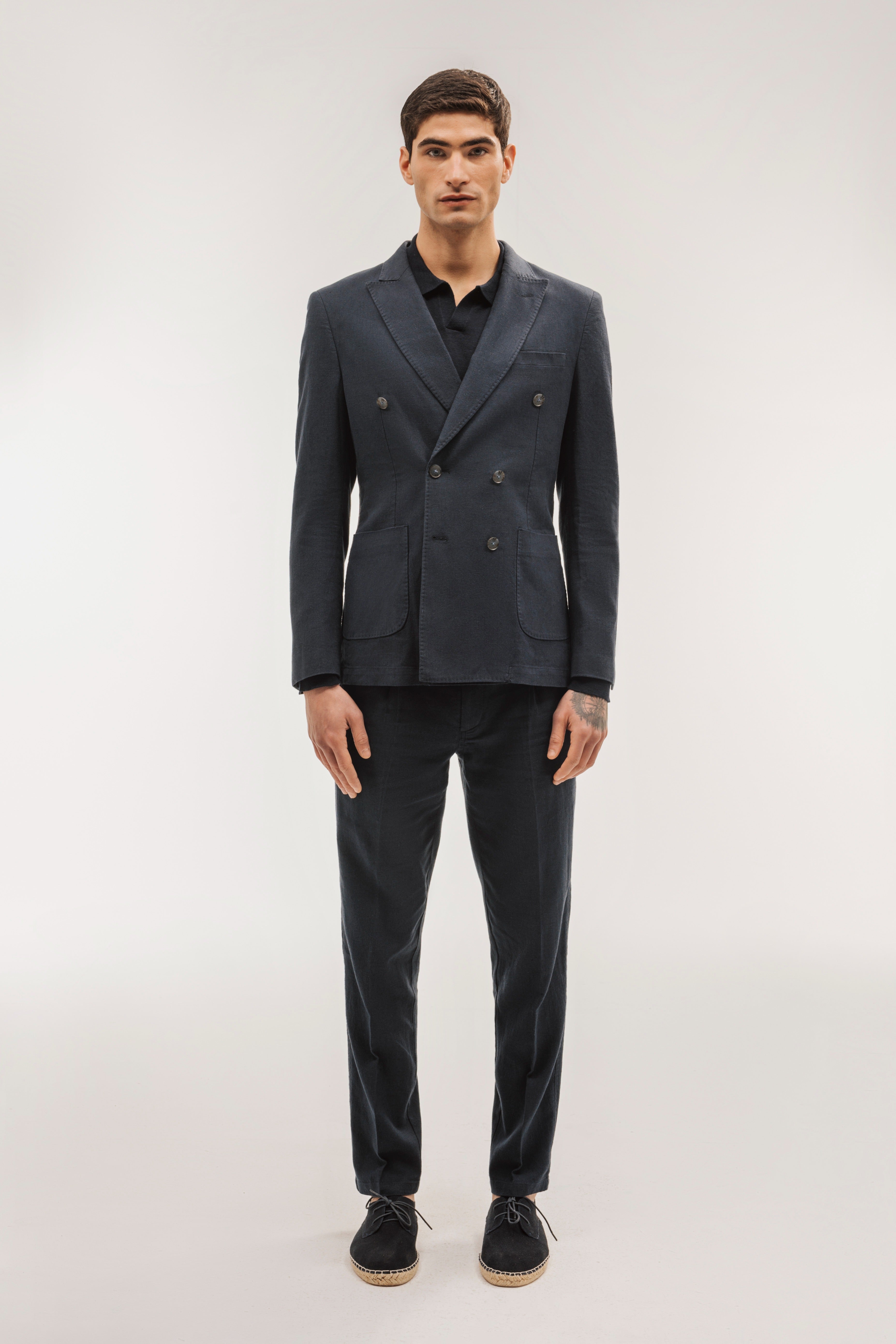 Americana cruzada lino