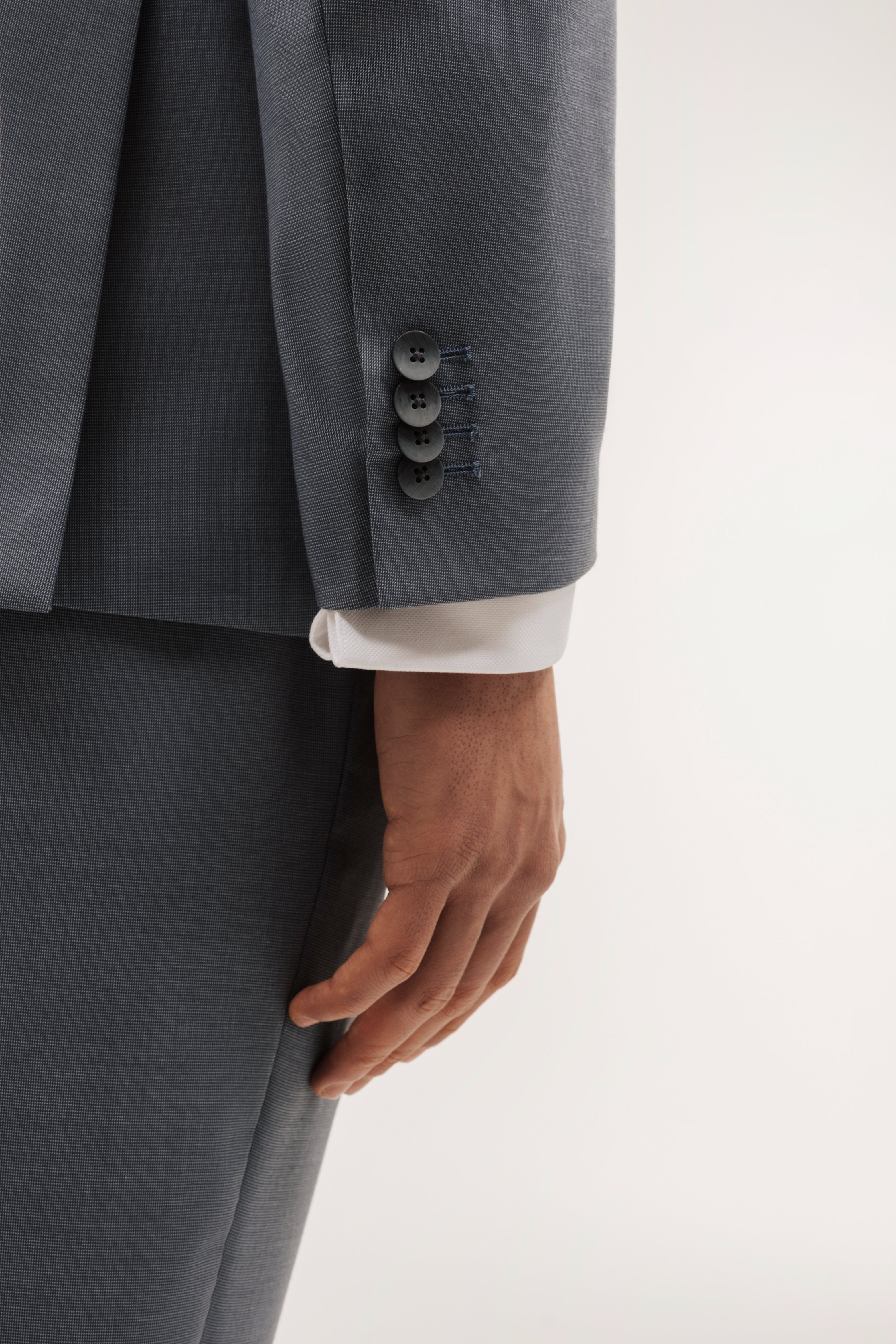 Americana traje slim fit falso liso