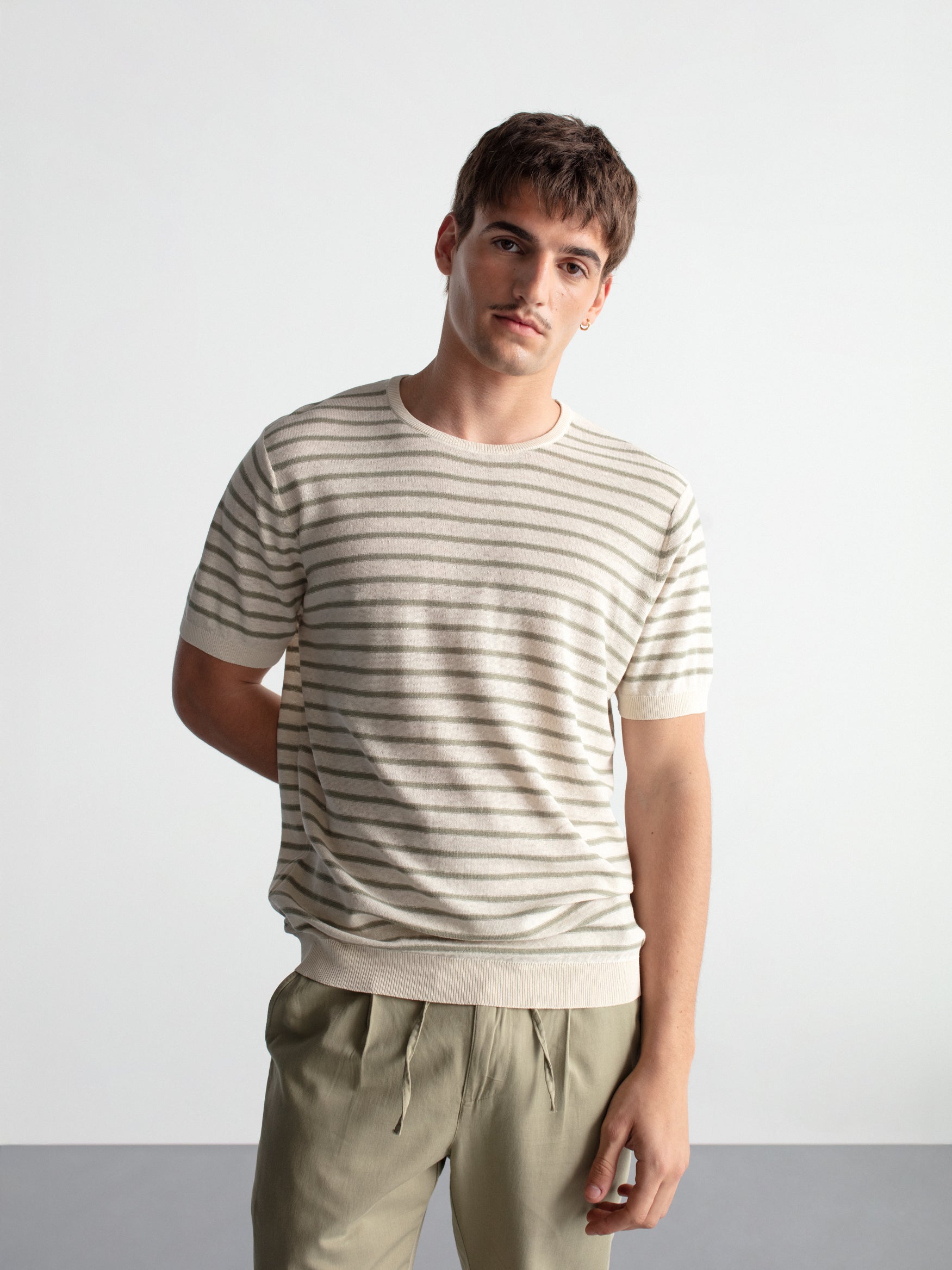 Striped knit t-shirt