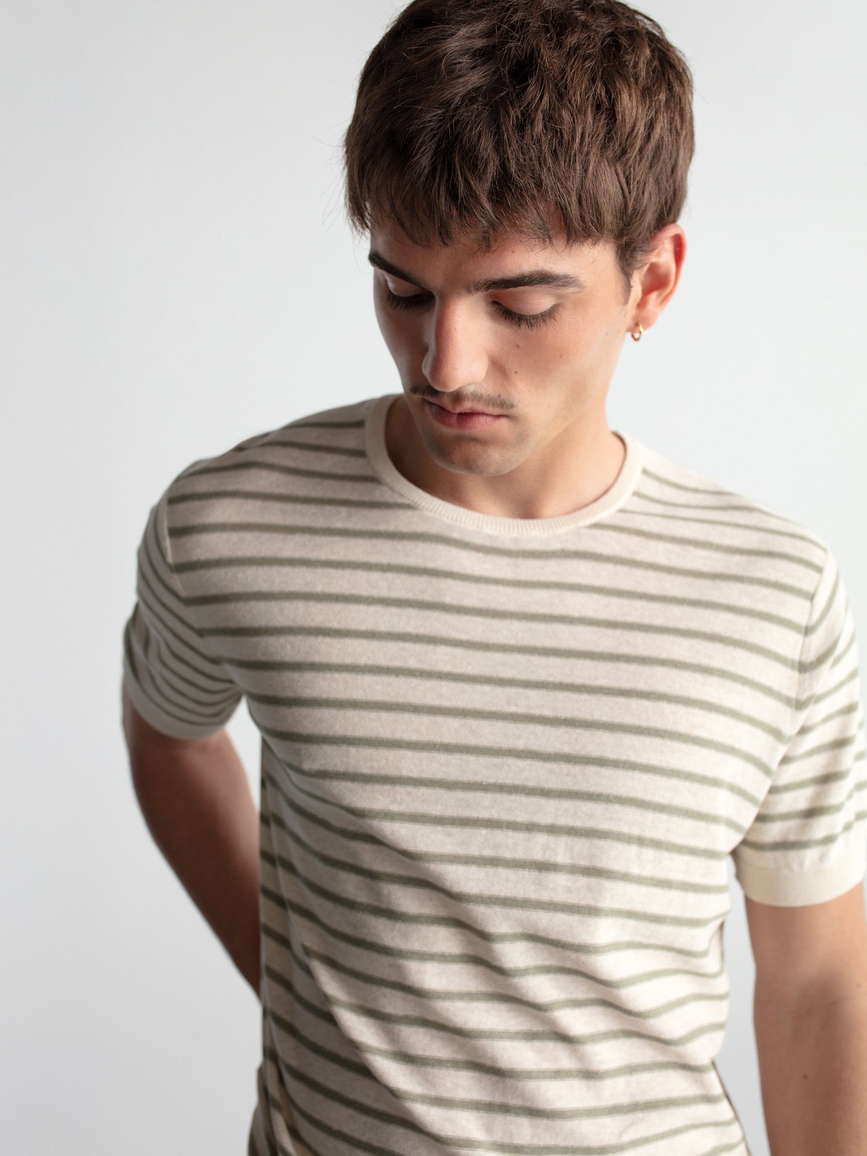 Striped knit t-shirt