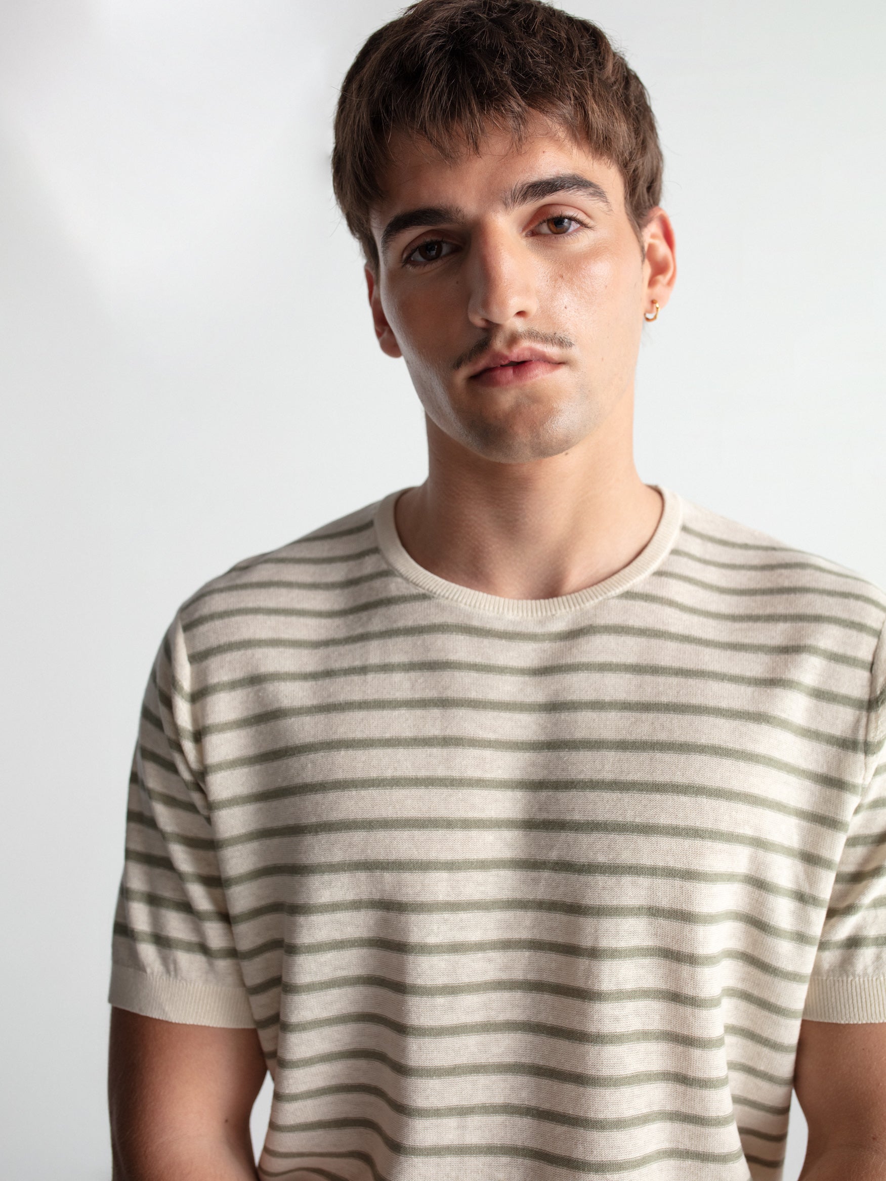 Striped knit t-shirt